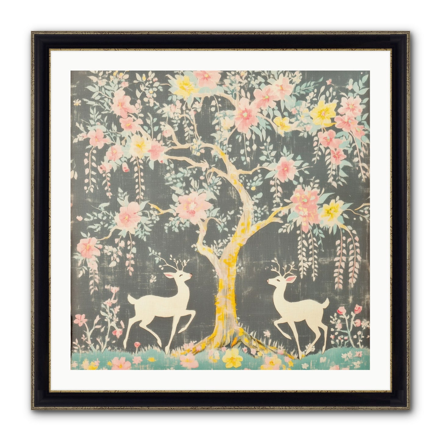 Some Joy Falls Soft Framed Print - Black & Gold 30x30