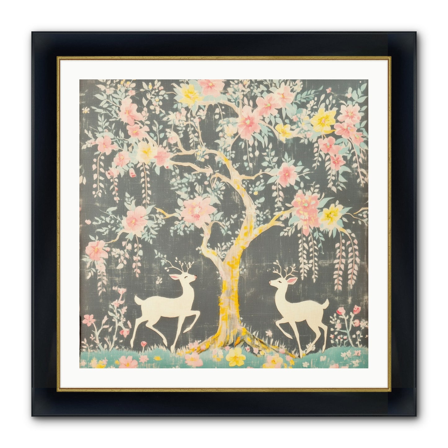 Some Joy Falls Soft Framed Print - Wide Black w/Gold 30x30