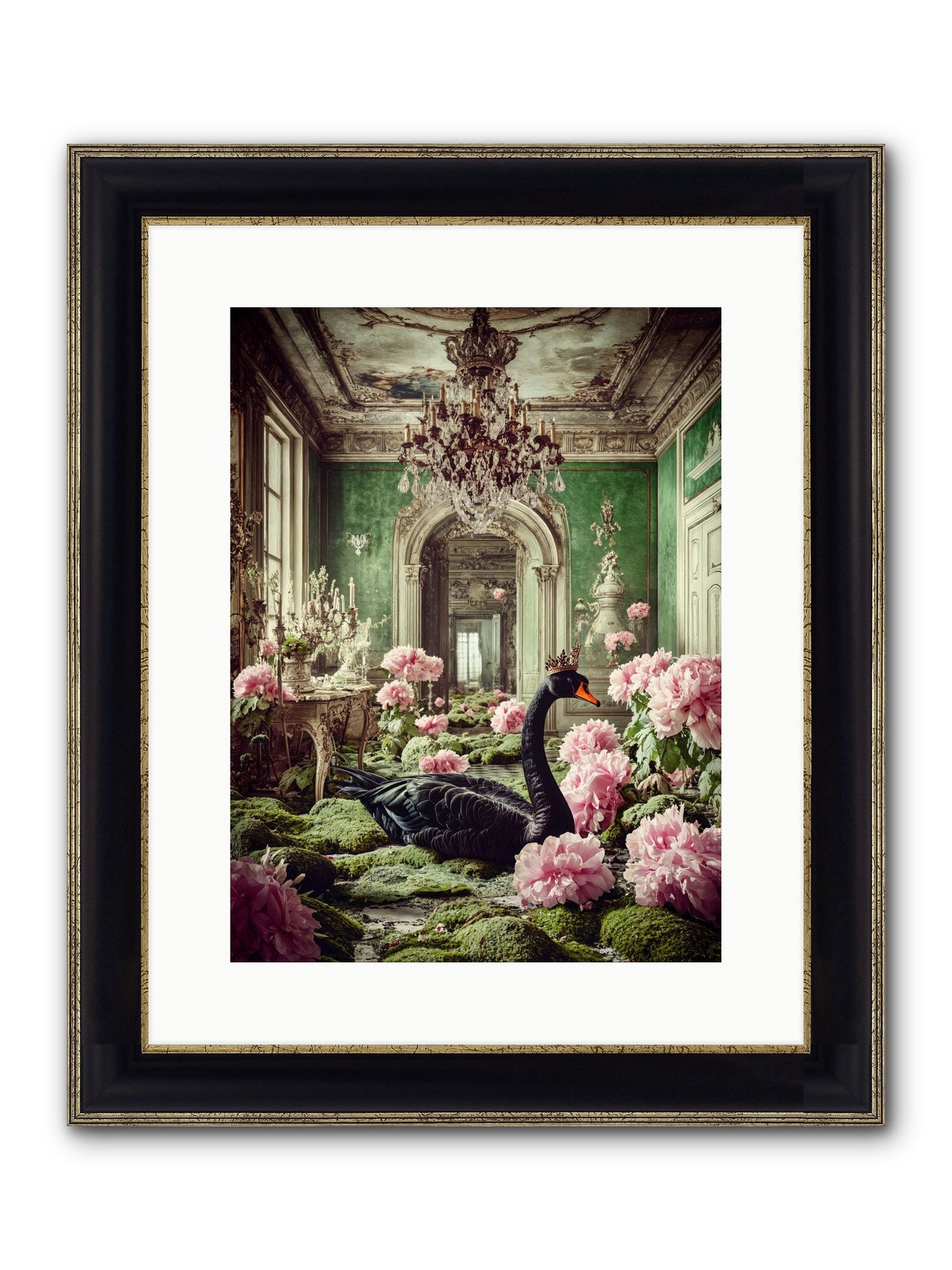 Some Thoughts Wear Wings Framed Print - Black & Gold 12x16