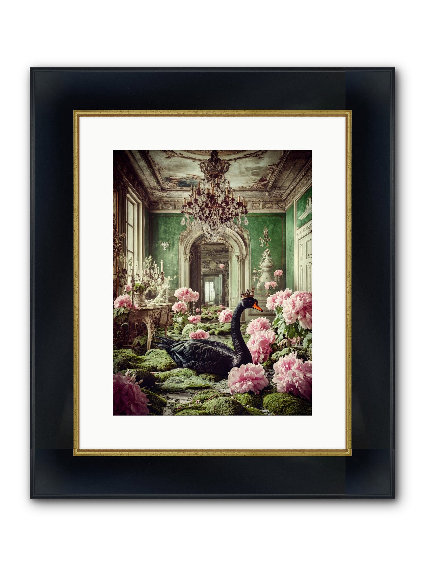 Some Thoughts Wear Wings Framed Print - Wide Black w/Gold 12x16