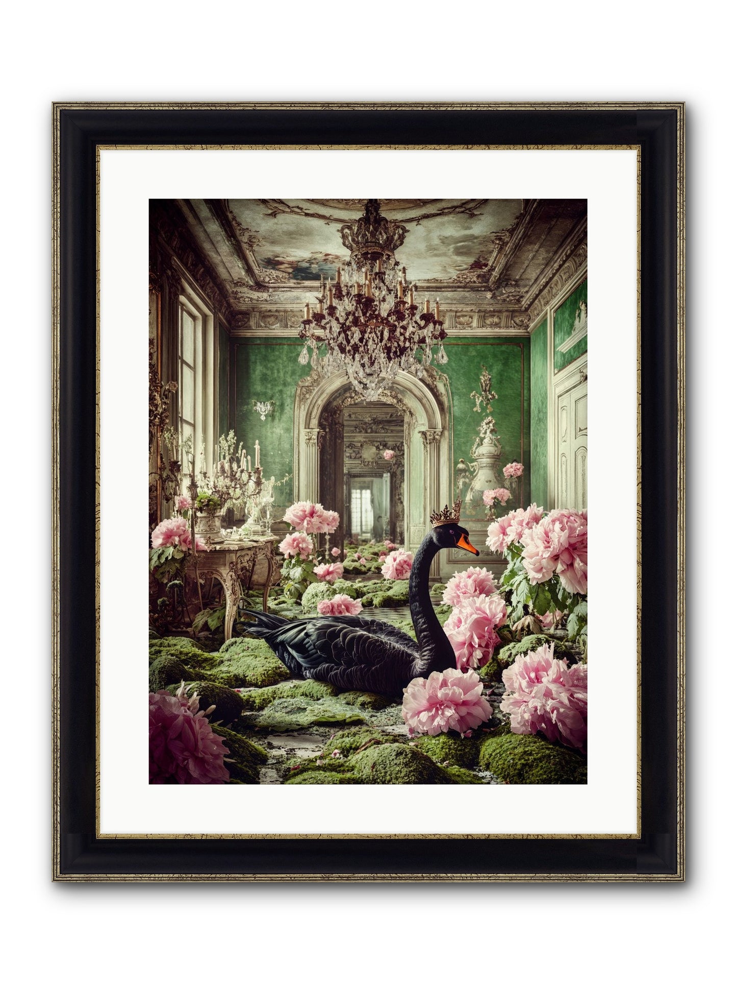 Some Thoughts Wear Wings Framed Print - Black & Gold 18x24