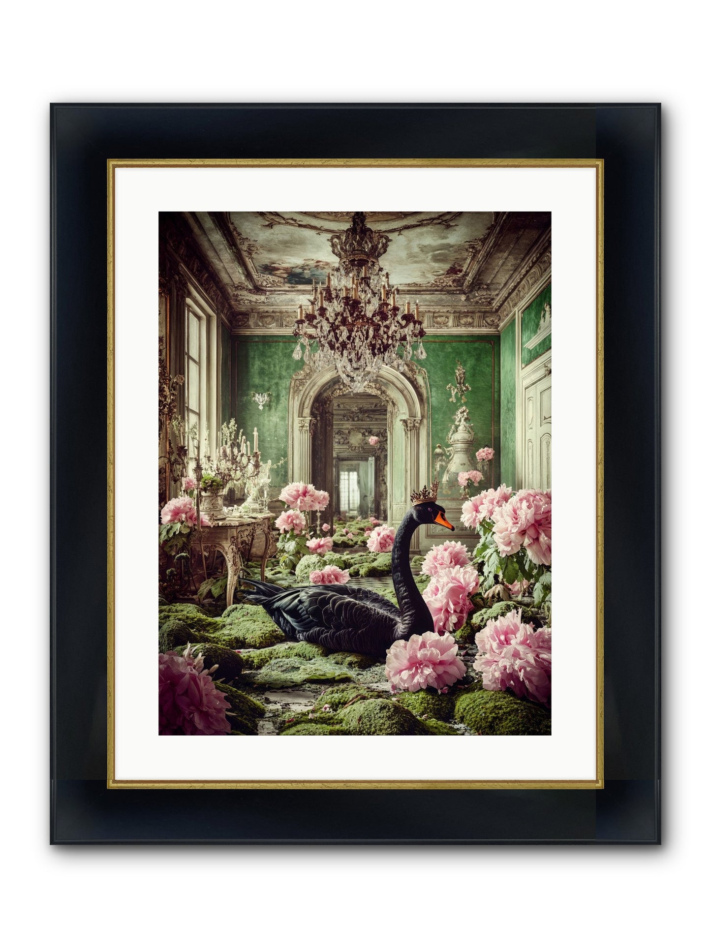 Some Thoughts Wear Wings Framed Print - Wide Black w/Gold 18x24