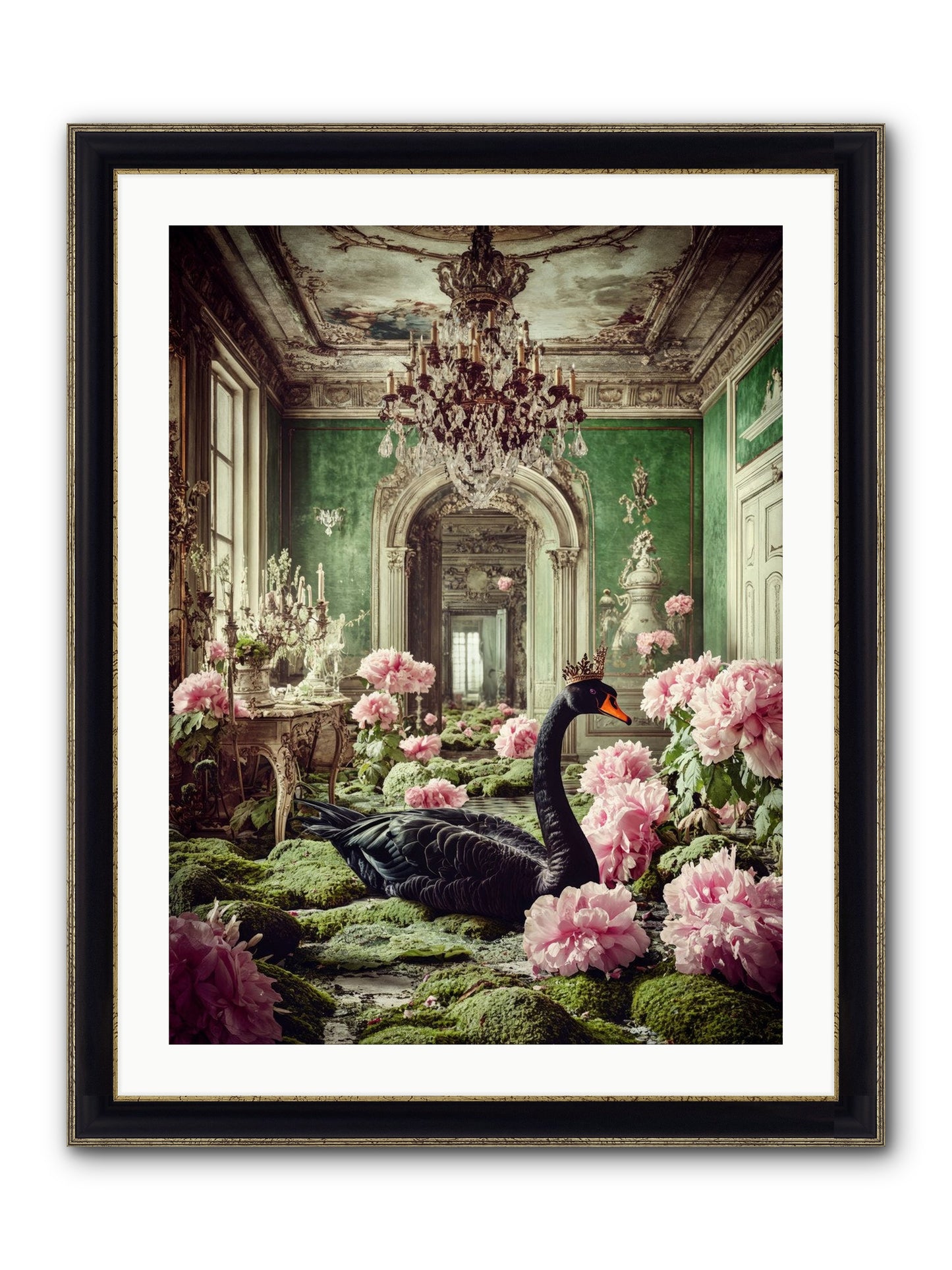 Some Thoughts Wear Wings Framed Print - Black & Gold 24x32