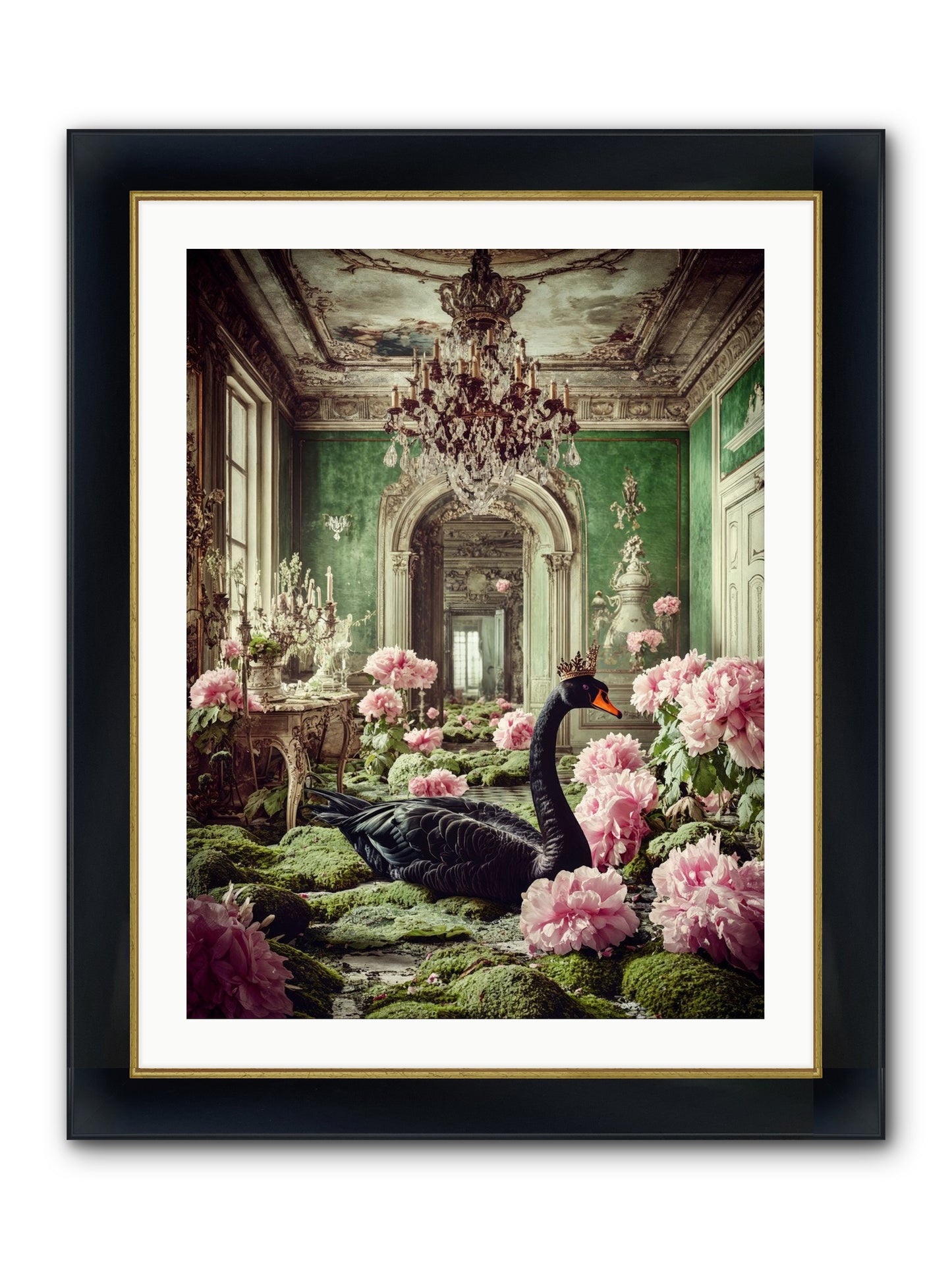 Some Thoughts Wear Wings Framed Print - Wide Black w/Gold 24x32