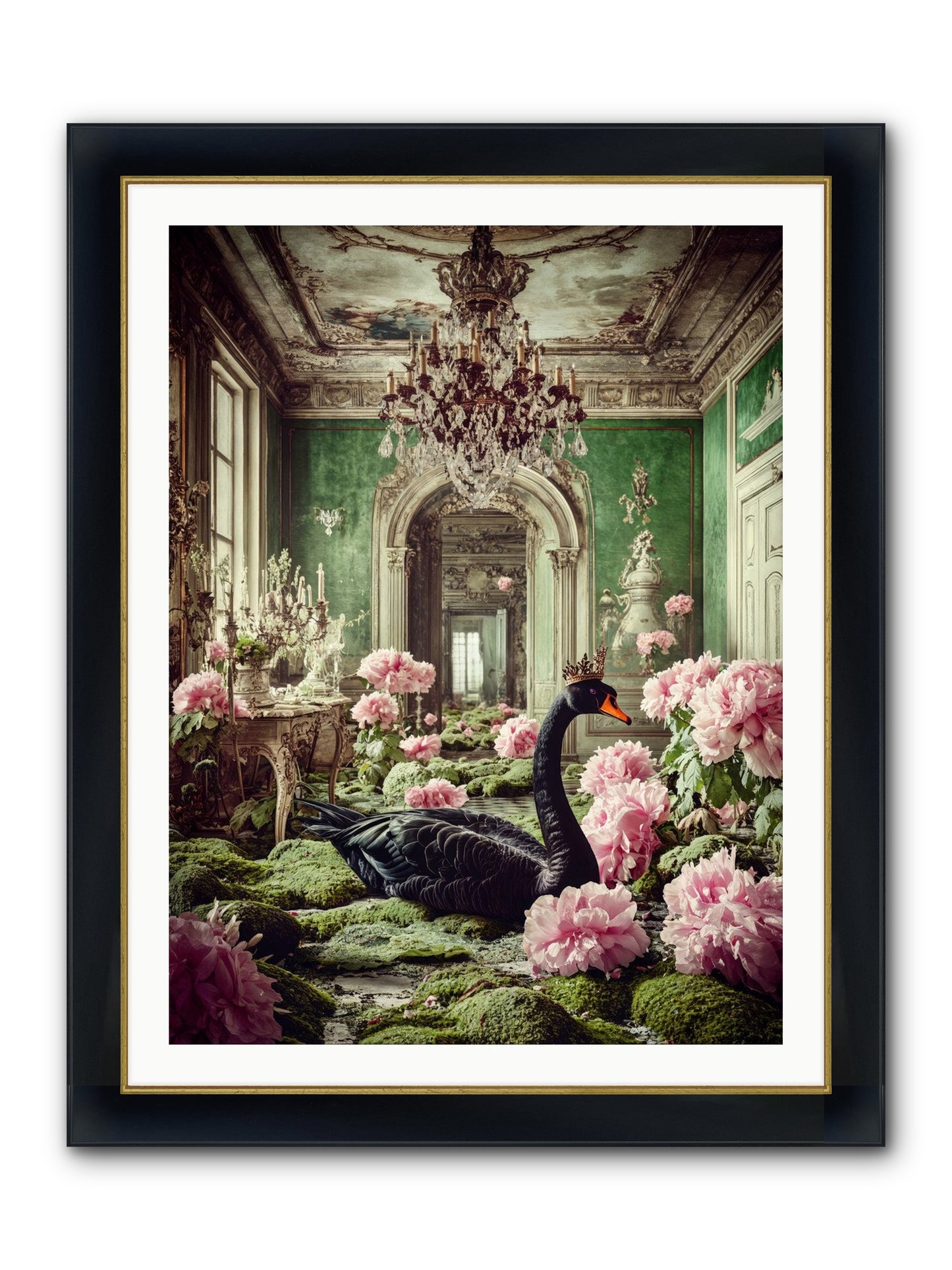 Some Thoughts Wear Wings Framed Print - Wide Black w/Gold 30x40