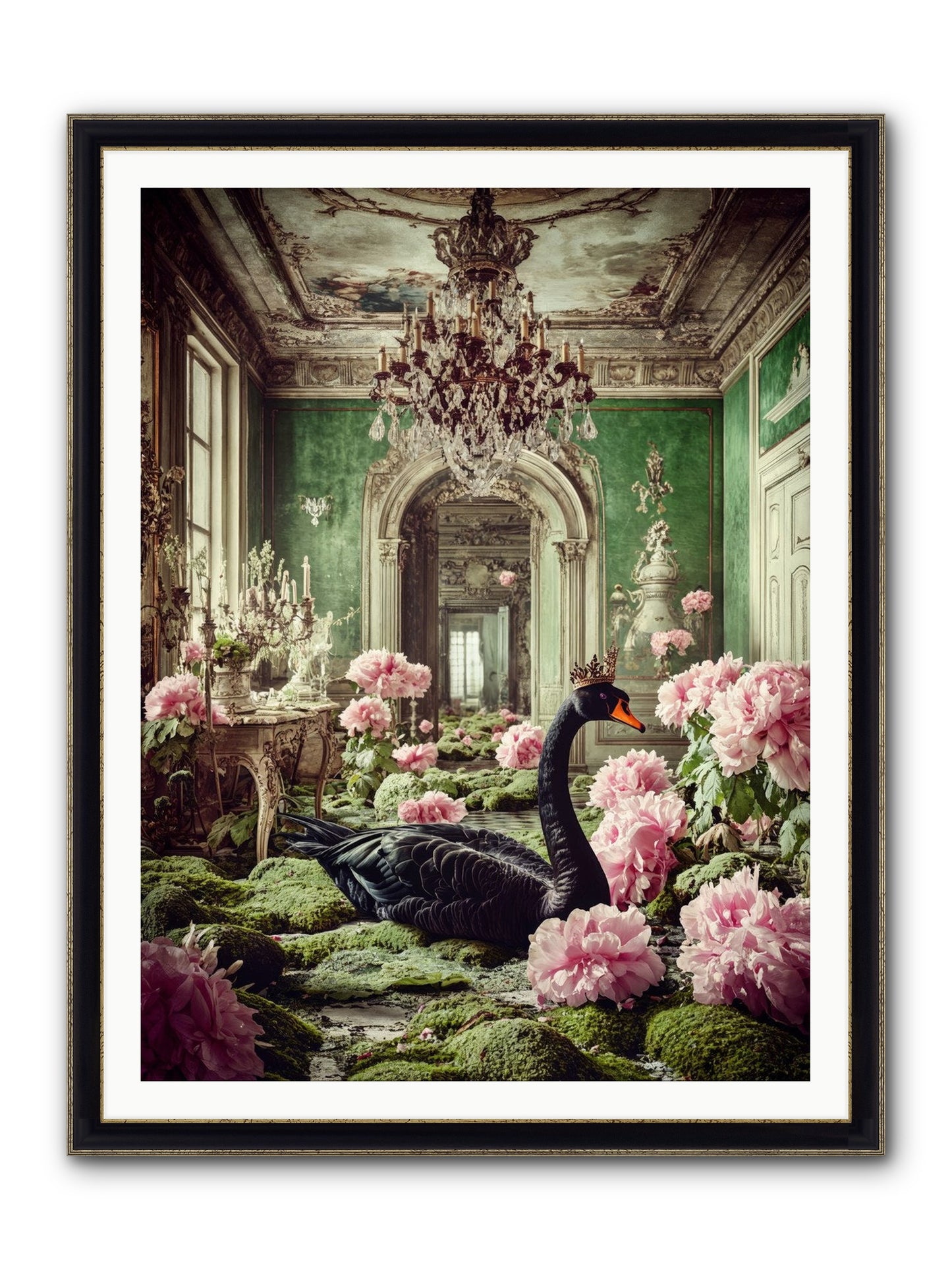Some Thoughts Wear Wings Framed Print - Black & Gold 36x48