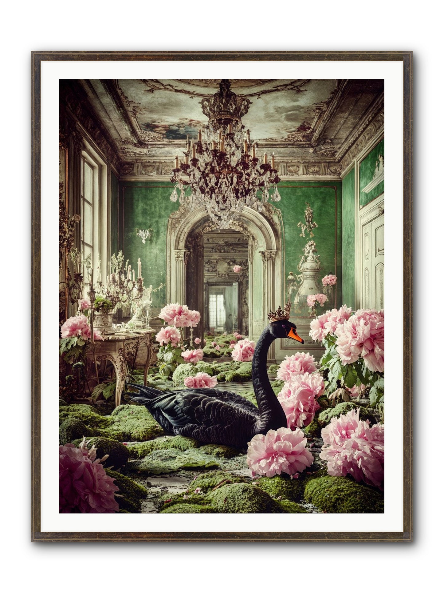 Some Thoughts Wear Wings Framed Print - Slimwoods Black/Gold 36x48