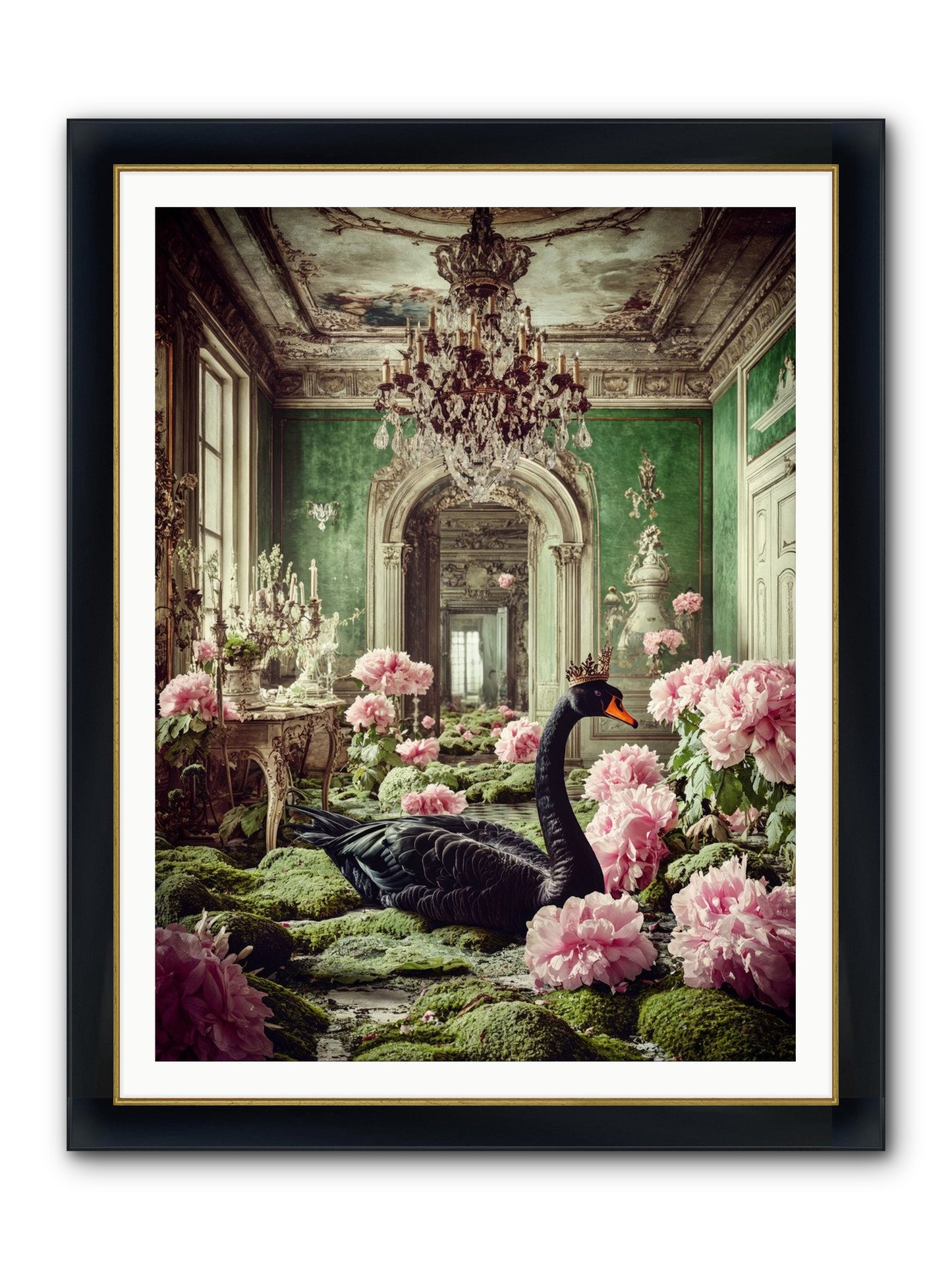 Some Thoughts Wear Wings Framed Print - Wide Black w/Gold 36x48