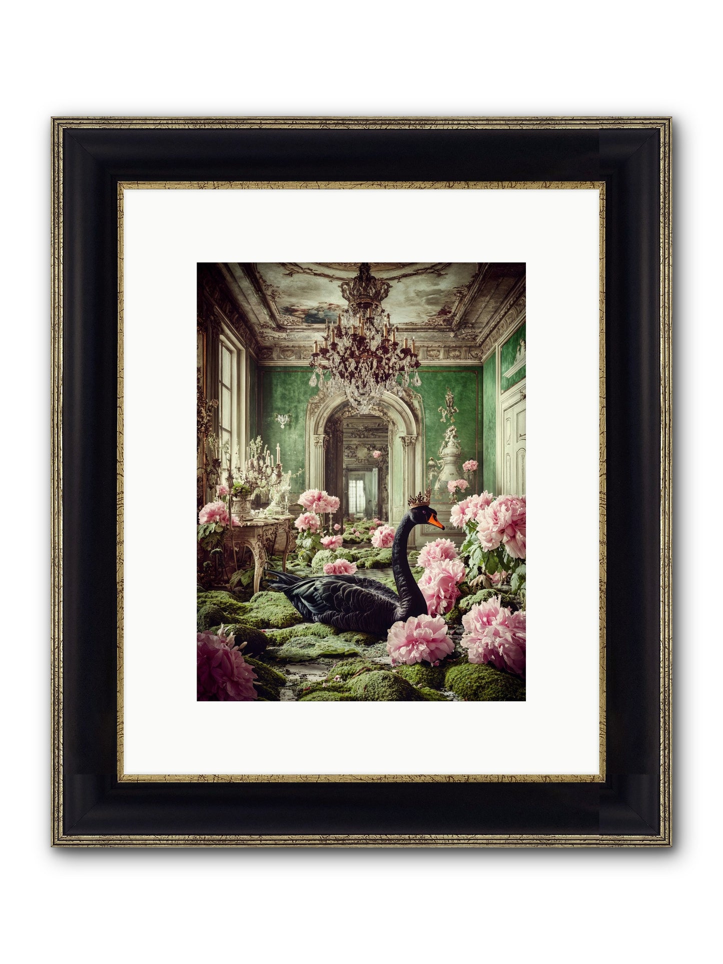 Some Thoughts Wear Wings Framed Print - Black & Gold 9x12