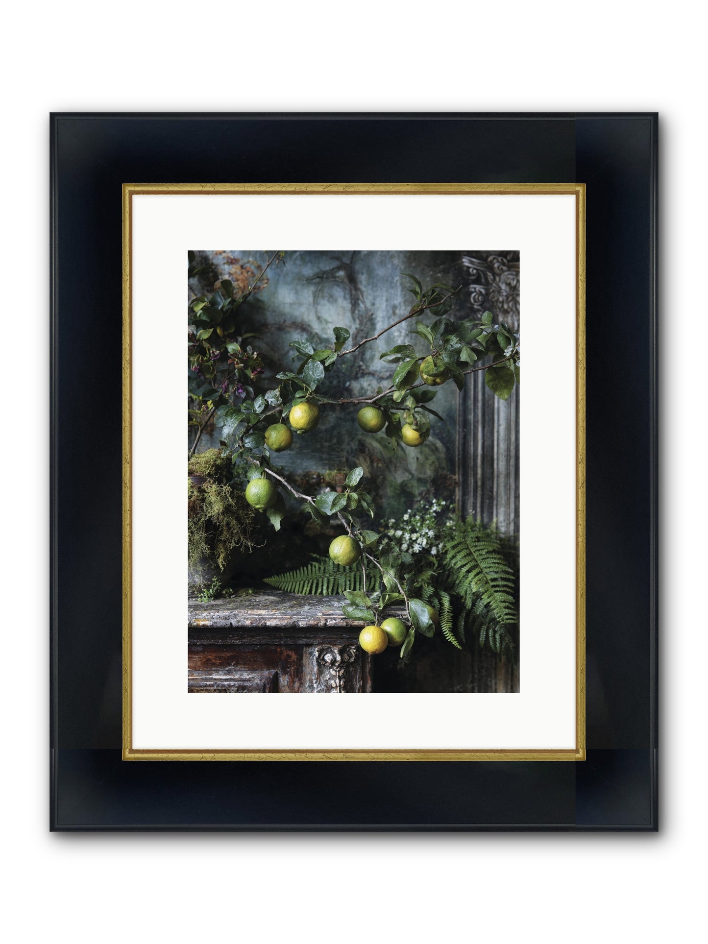 Somerset Framed Print - Wide Black w/Gold 12x16