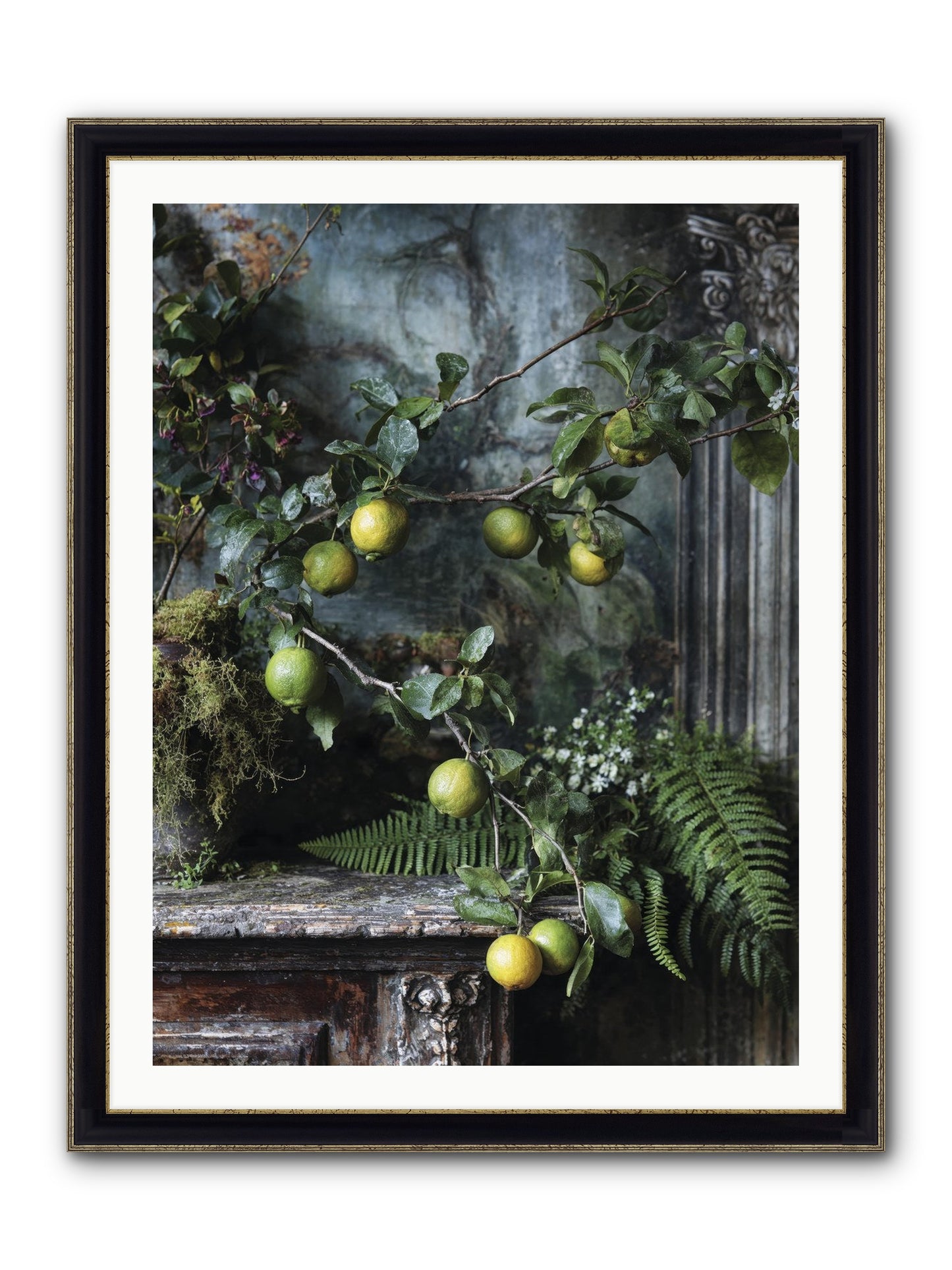 Somerset Framed Print - Black & Gold 30x40