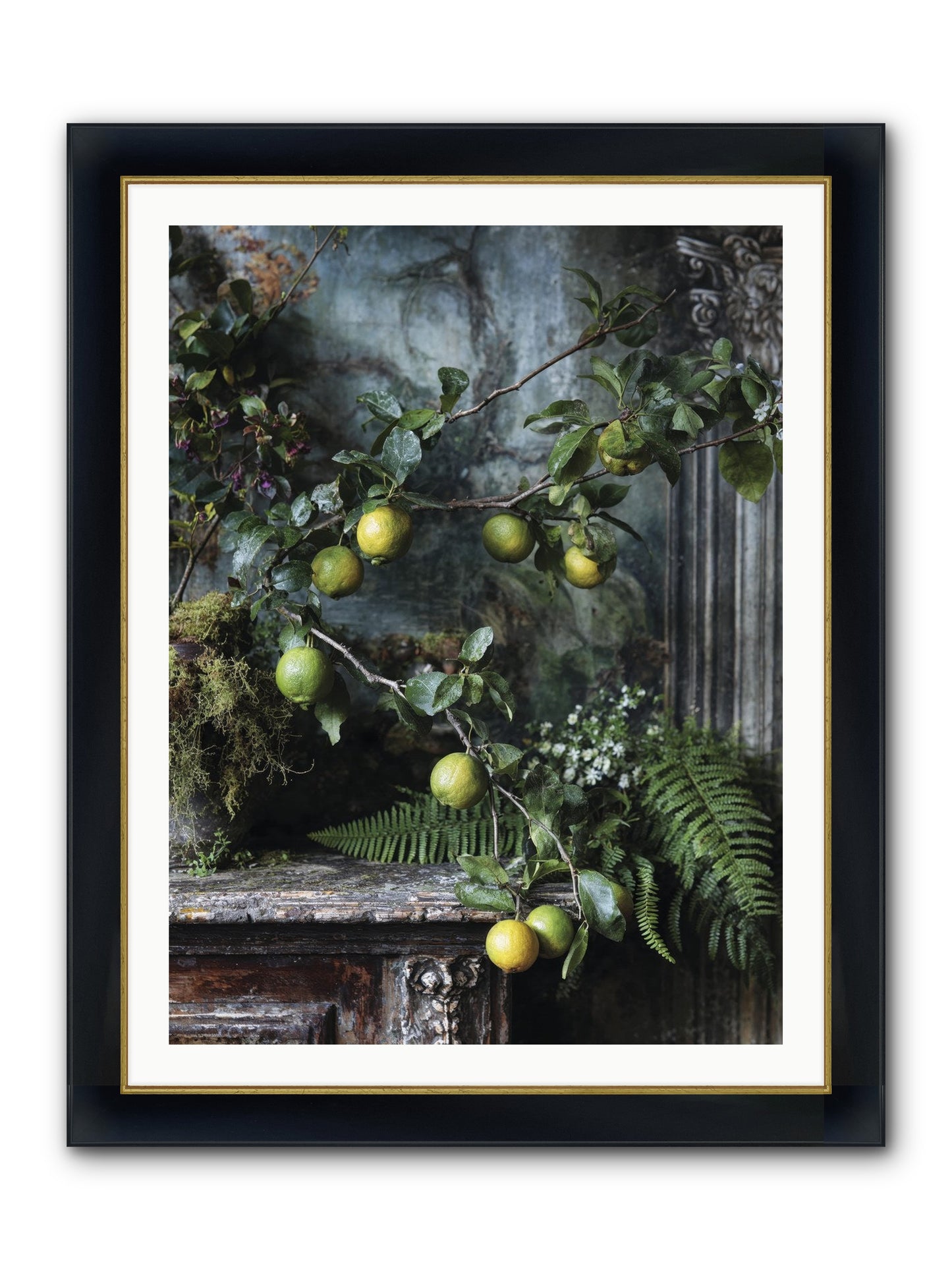 Somerset Framed Print - Wide Black w/Gold 30x40
