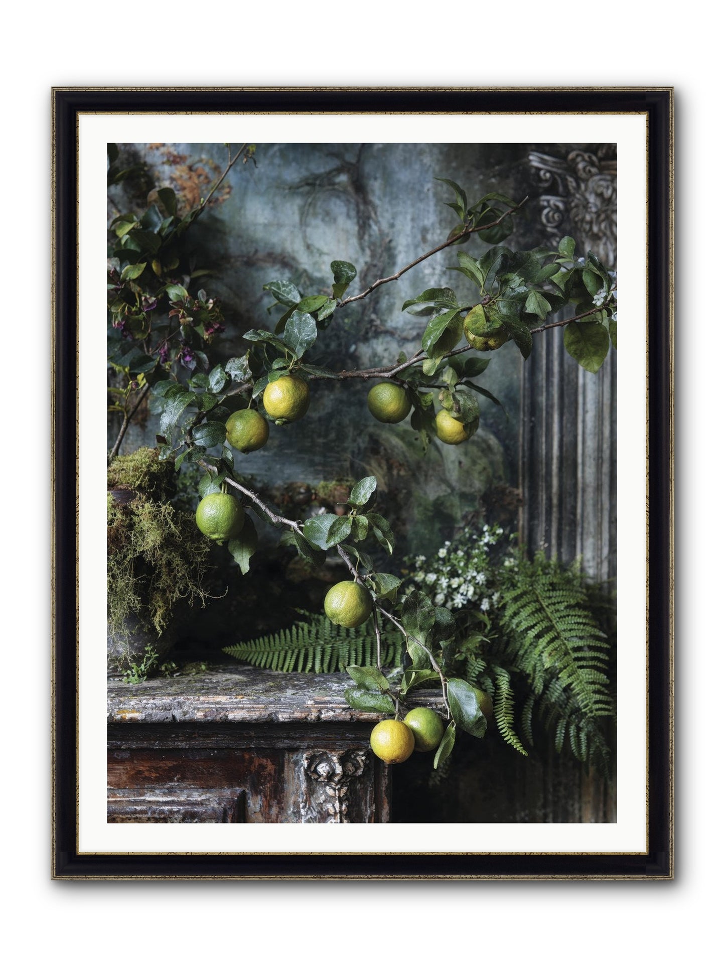Somerset Framed Print - Black & Gold 36x48