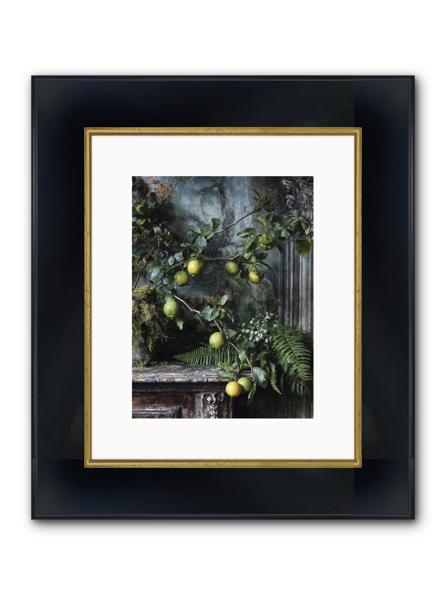 Somerset Framed Print - Wide Black w/Gold 9x12