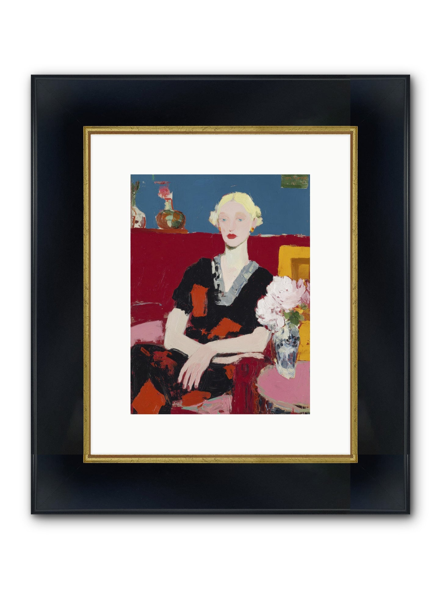 Somewhere Between Thoughts Framed Print - Wide Black w/Gold 9x12