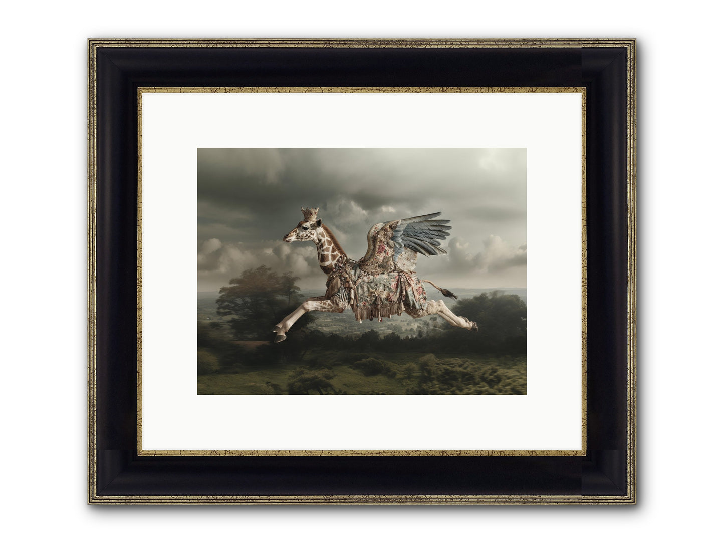 Song For A Golden Field Framed Print - Black & Gold 12x9