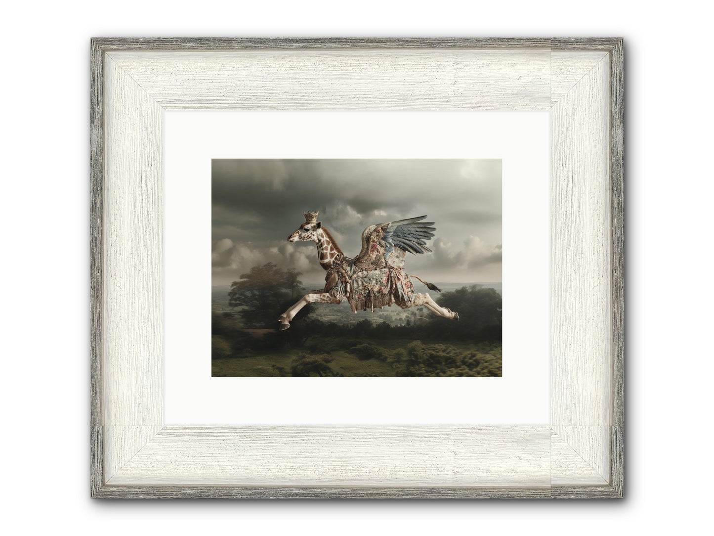 Song For A Golden Field Framed Print - Driftwood White 12x9