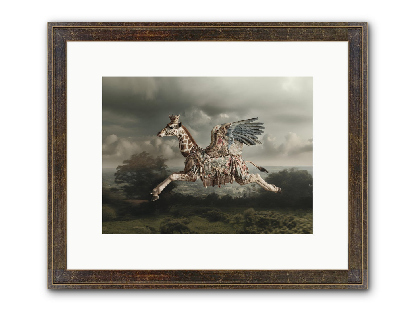 Song For A Golden Field Framed Print - Slimwoods Black/Gold 12x9
