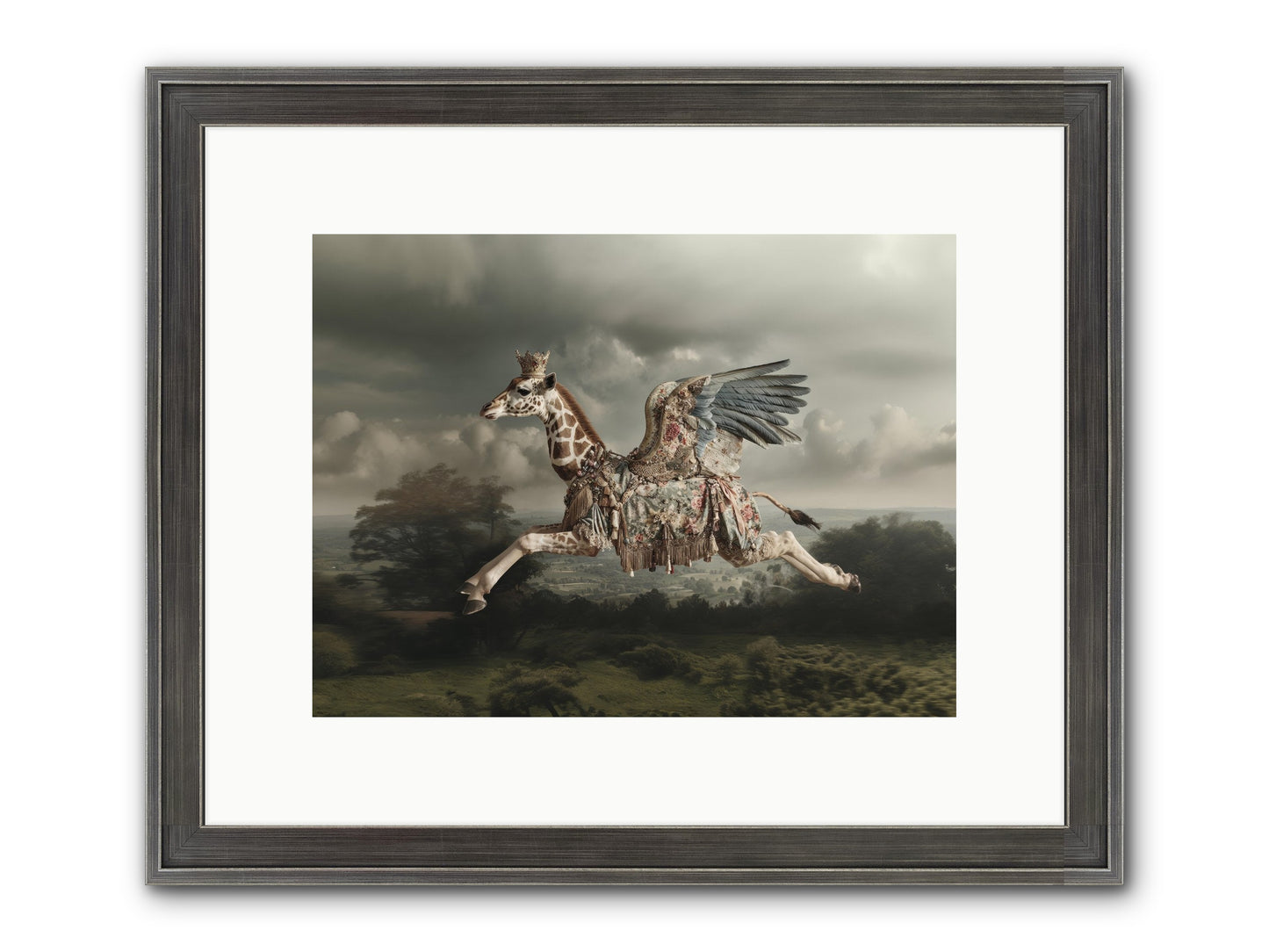 Song For A Golden Field Framed Print - Slimwoods Black/Silver 12x9