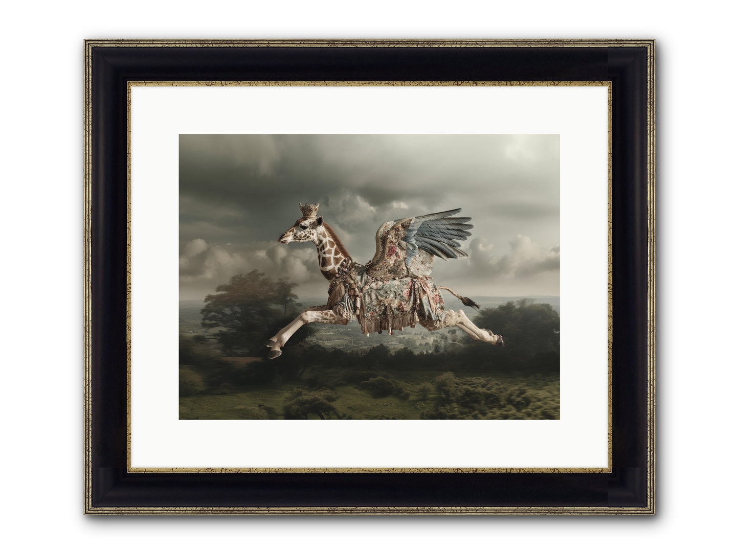 Song For A Golden Field Framed Print - Black & Gold 16x12