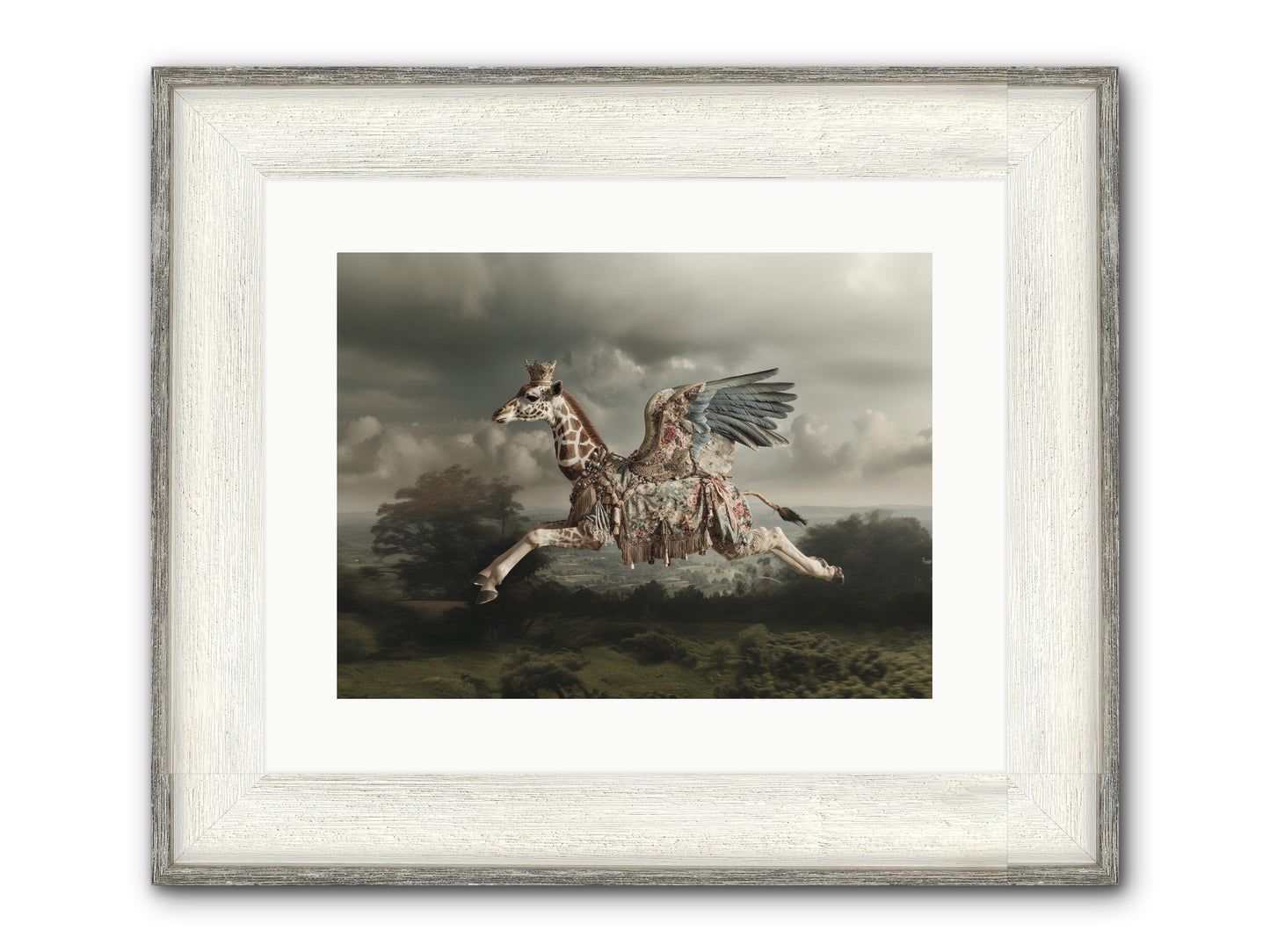 Song For A Golden Field Framed Print - Driftwood White 16x12