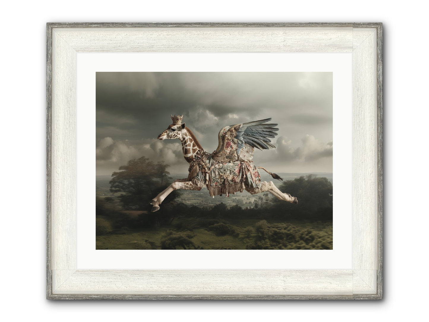 Song For A Golden Field Framed Print - Driftwood White 24x18