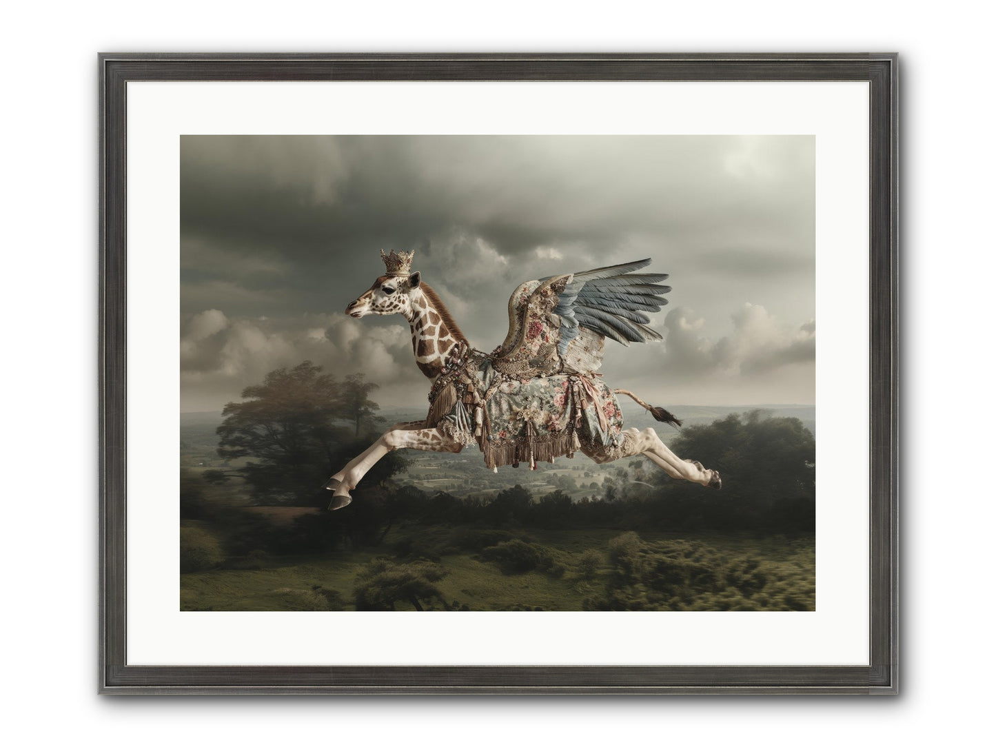Song For A Golden Field Framed Print - Slimwoods Black/Silver 24x18