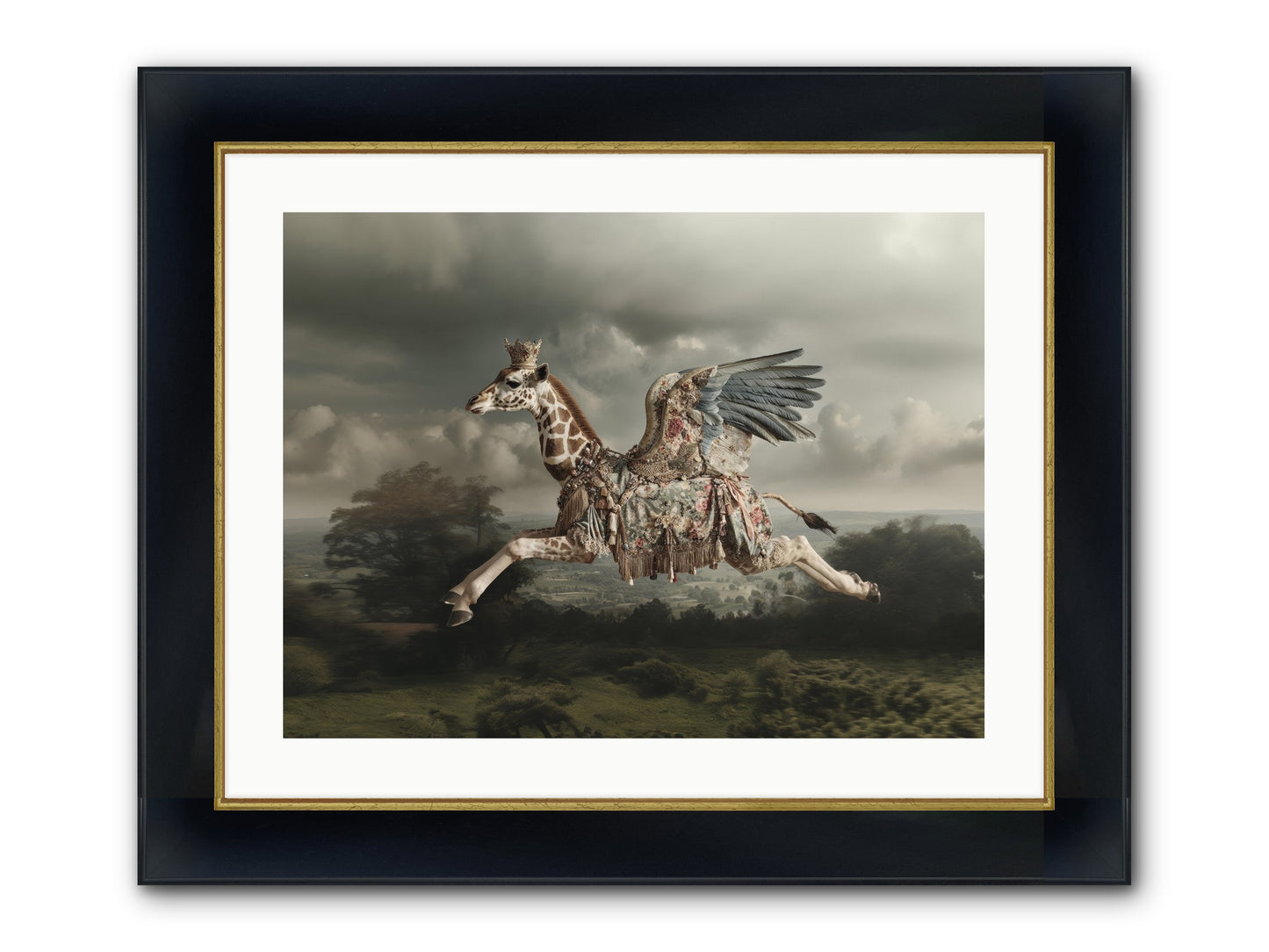 Song For A Golden Field Framed Print - Wide Black w/Gold 24x18