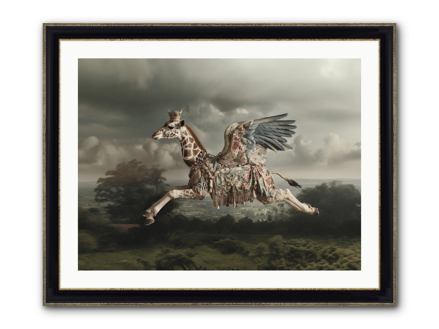 Song For A Golden Field Framed Print - Black & Gold 32x24
