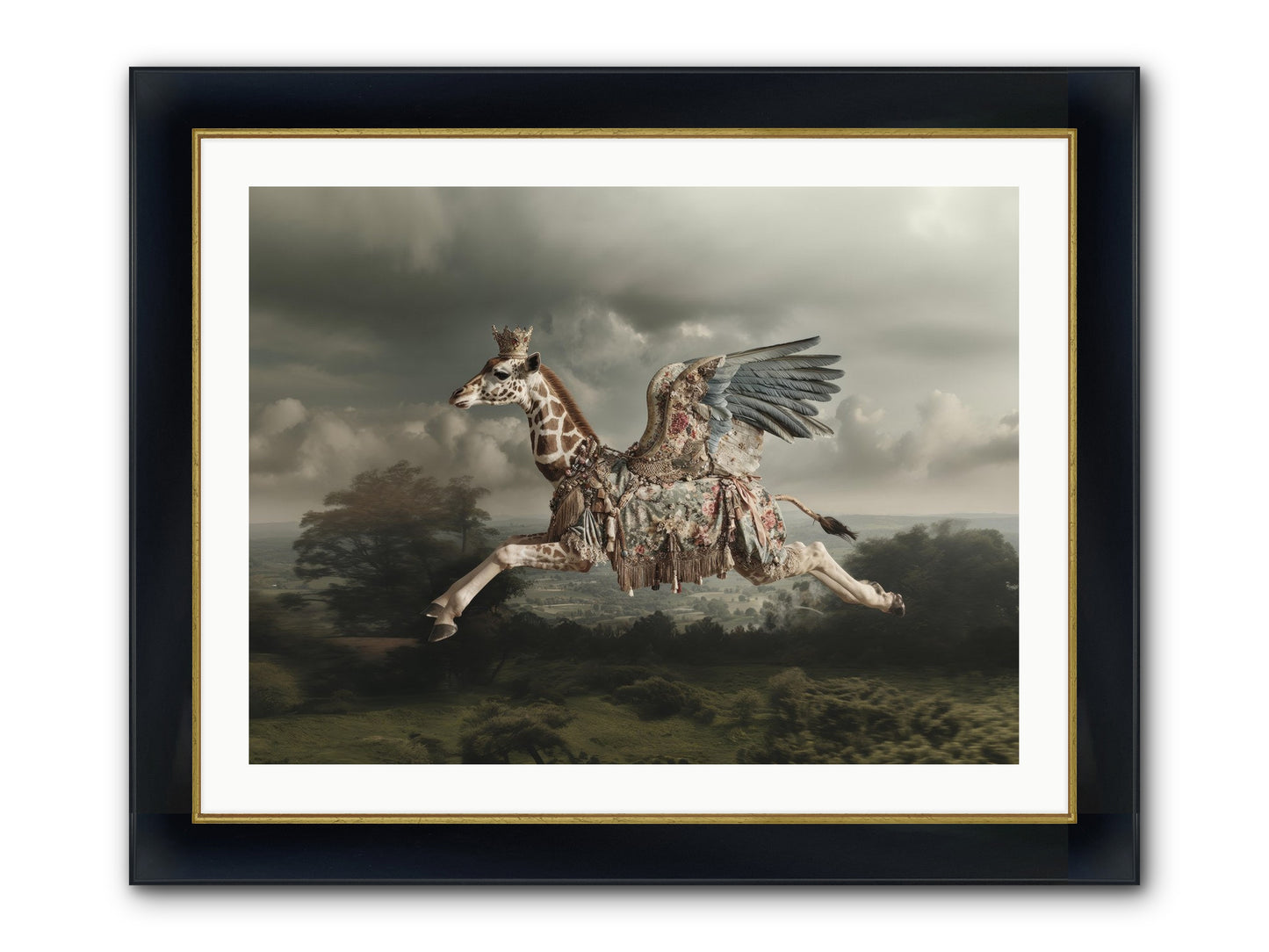 Song For A Golden Field Framed Print - Wide Black w/Gold 32x24