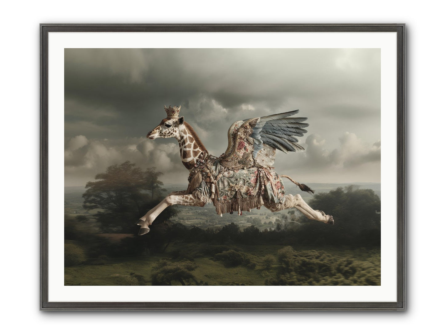 Song For A Golden Field Framed Print - Slimwoods Black/Silver 40x30