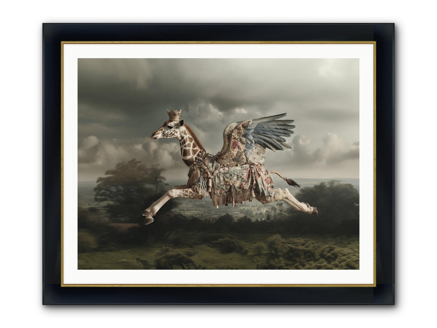 Song For A Golden Field Framed Print - Wide Black w/Gold 40x30