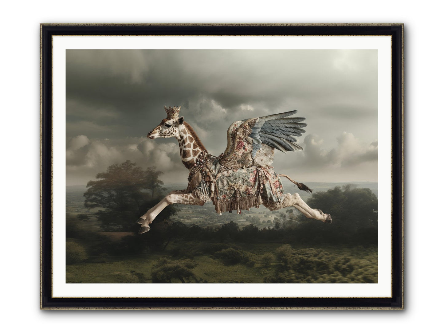 Song For A Golden Field Framed Print - Black & Gold 48x36