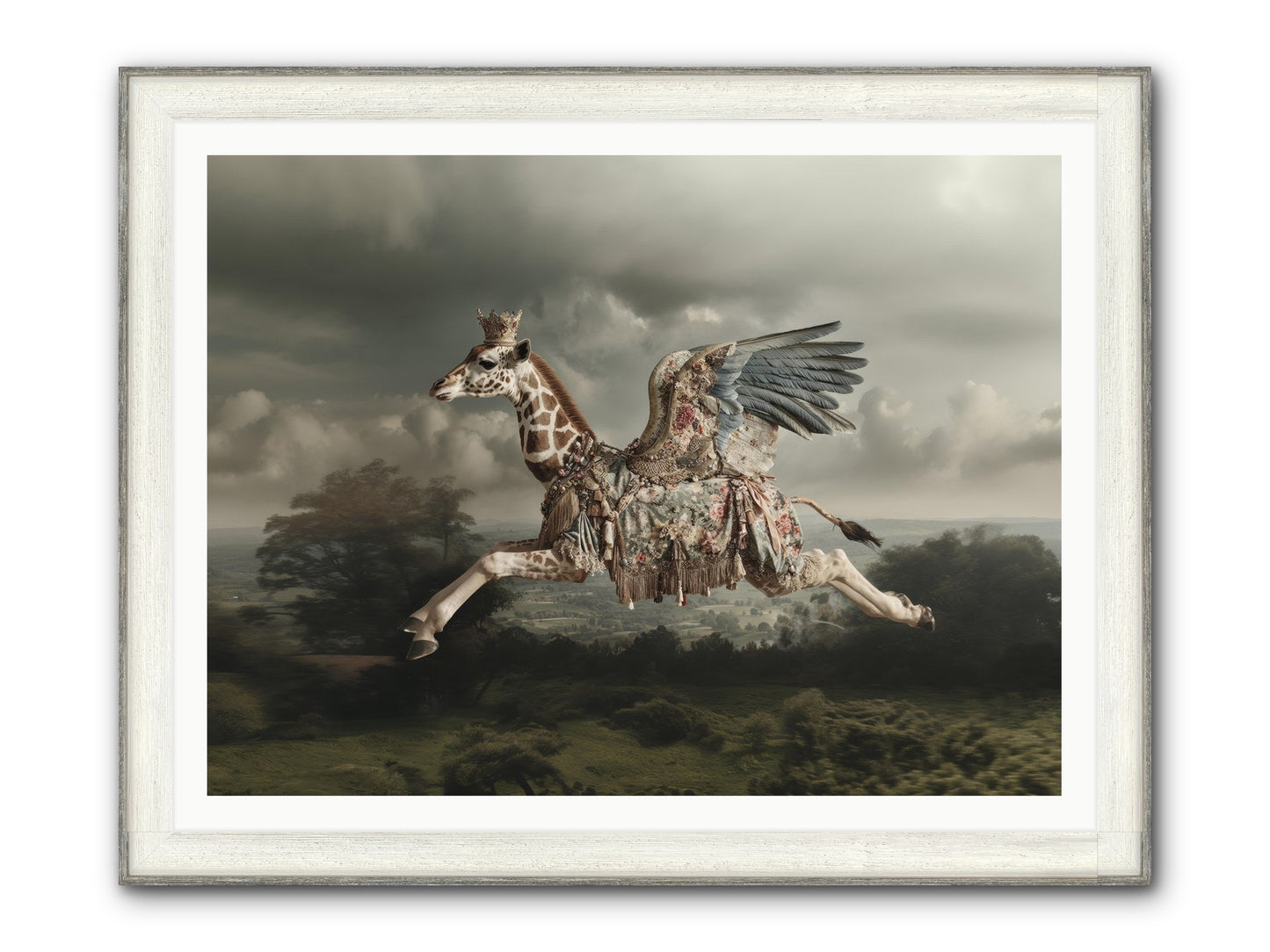 Song For A Golden Field Framed Print - Driftwood White 48x36