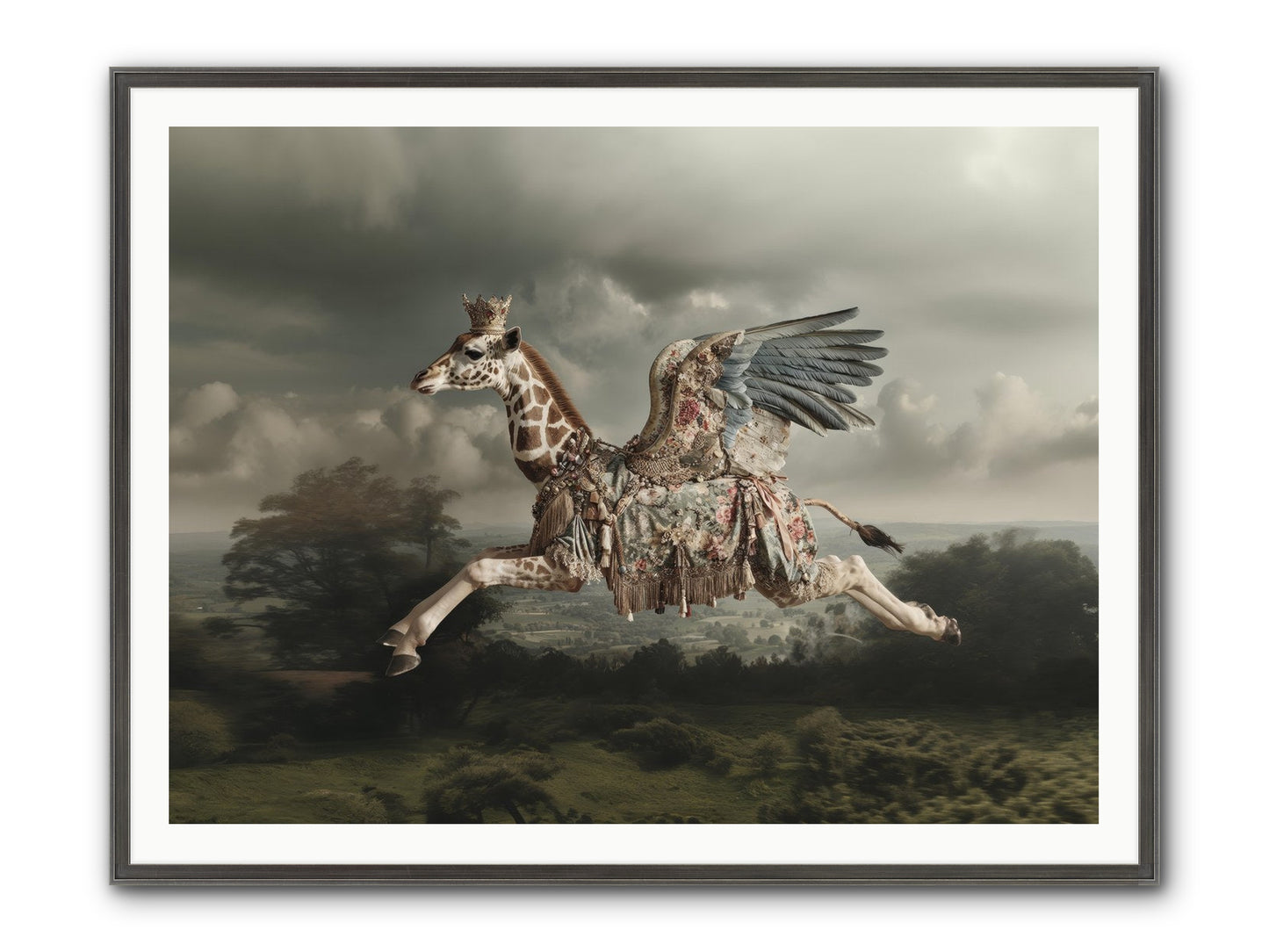 Song For A Golden Field Framed Print - Slimwoods Black/Silver 48x36