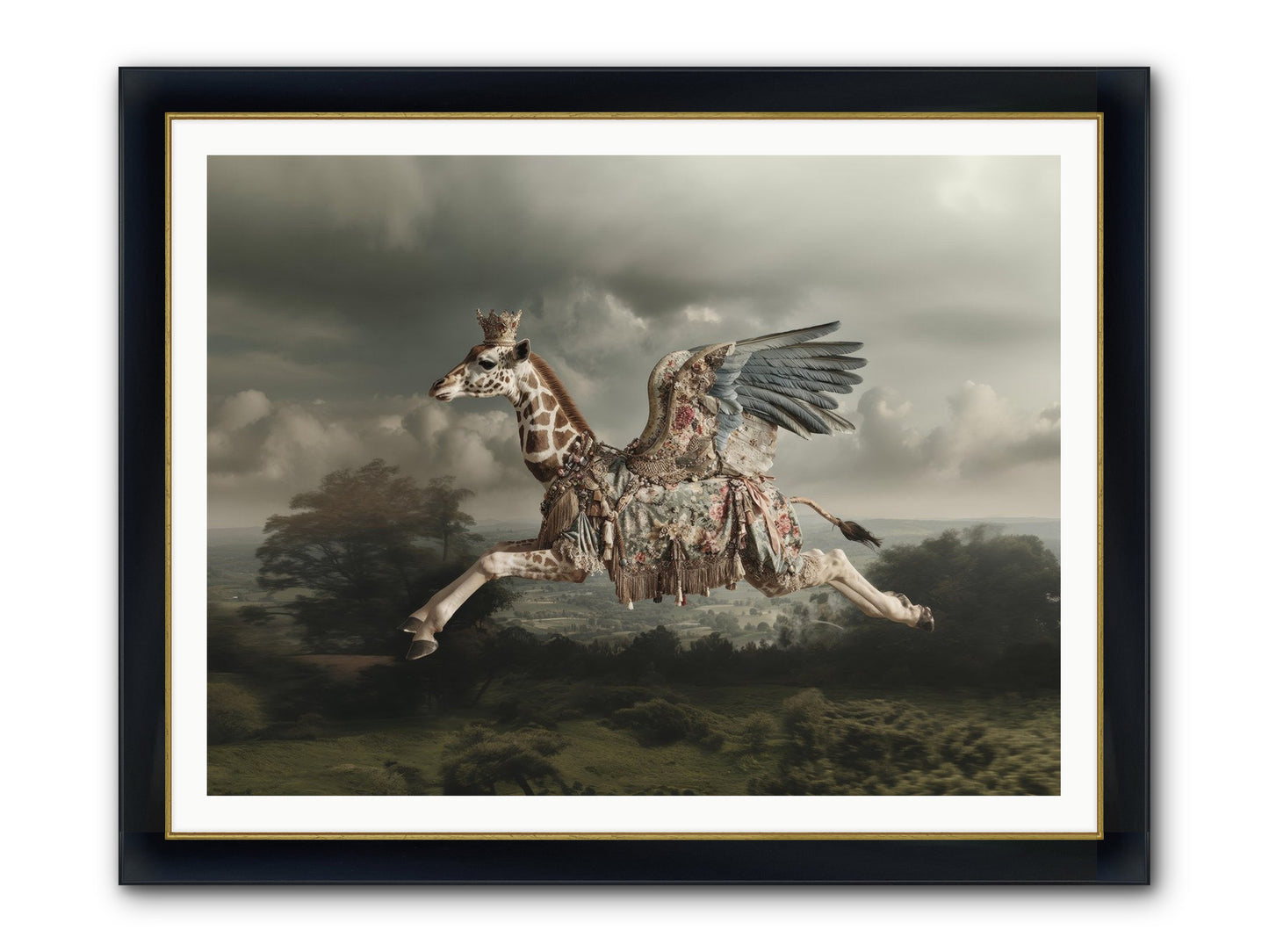 Song For A Golden Field Framed Print - Wide Black w/Gold 48x36