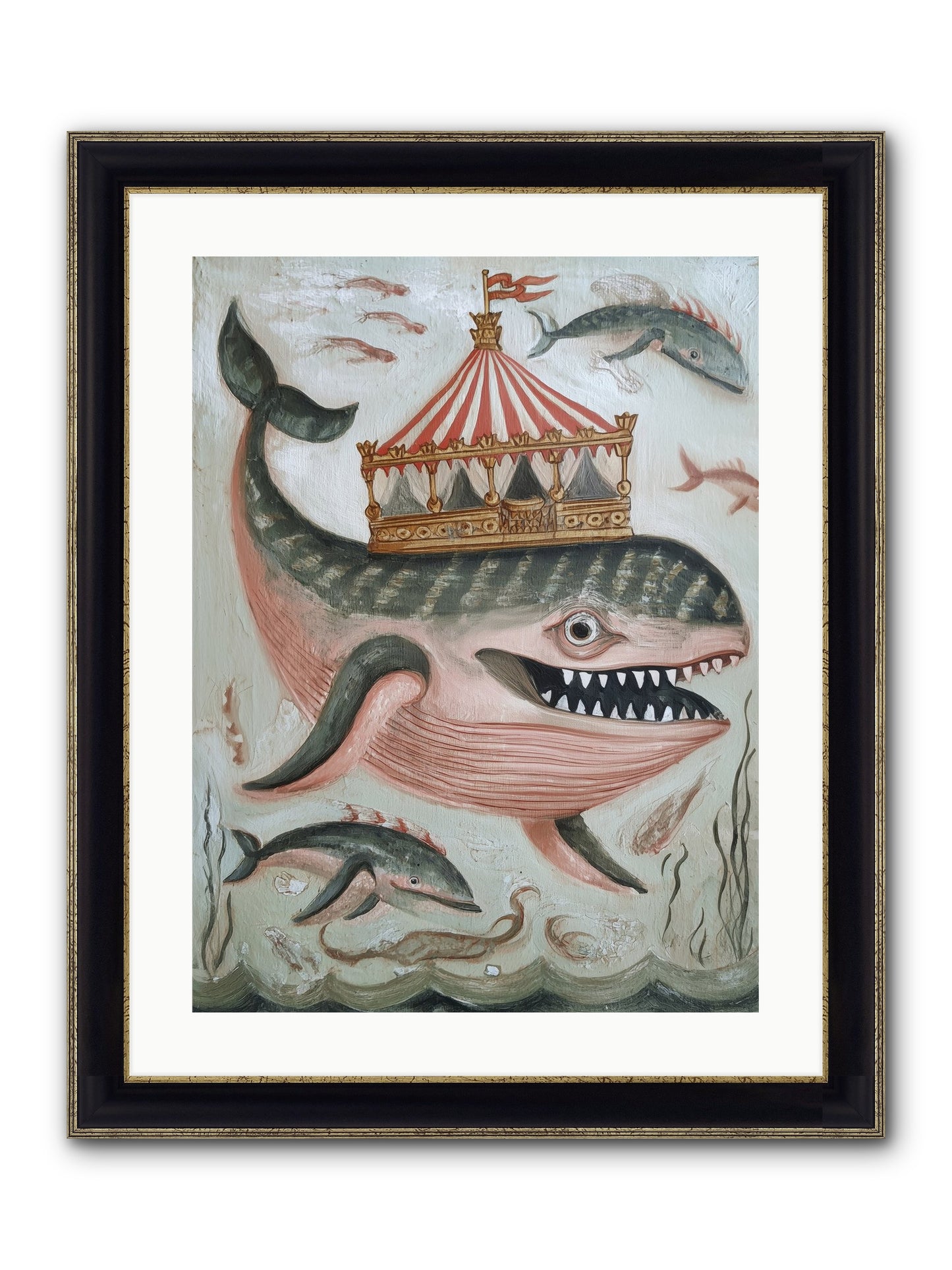 Song Of The Deep Framed Print - Black & Gold 18x24