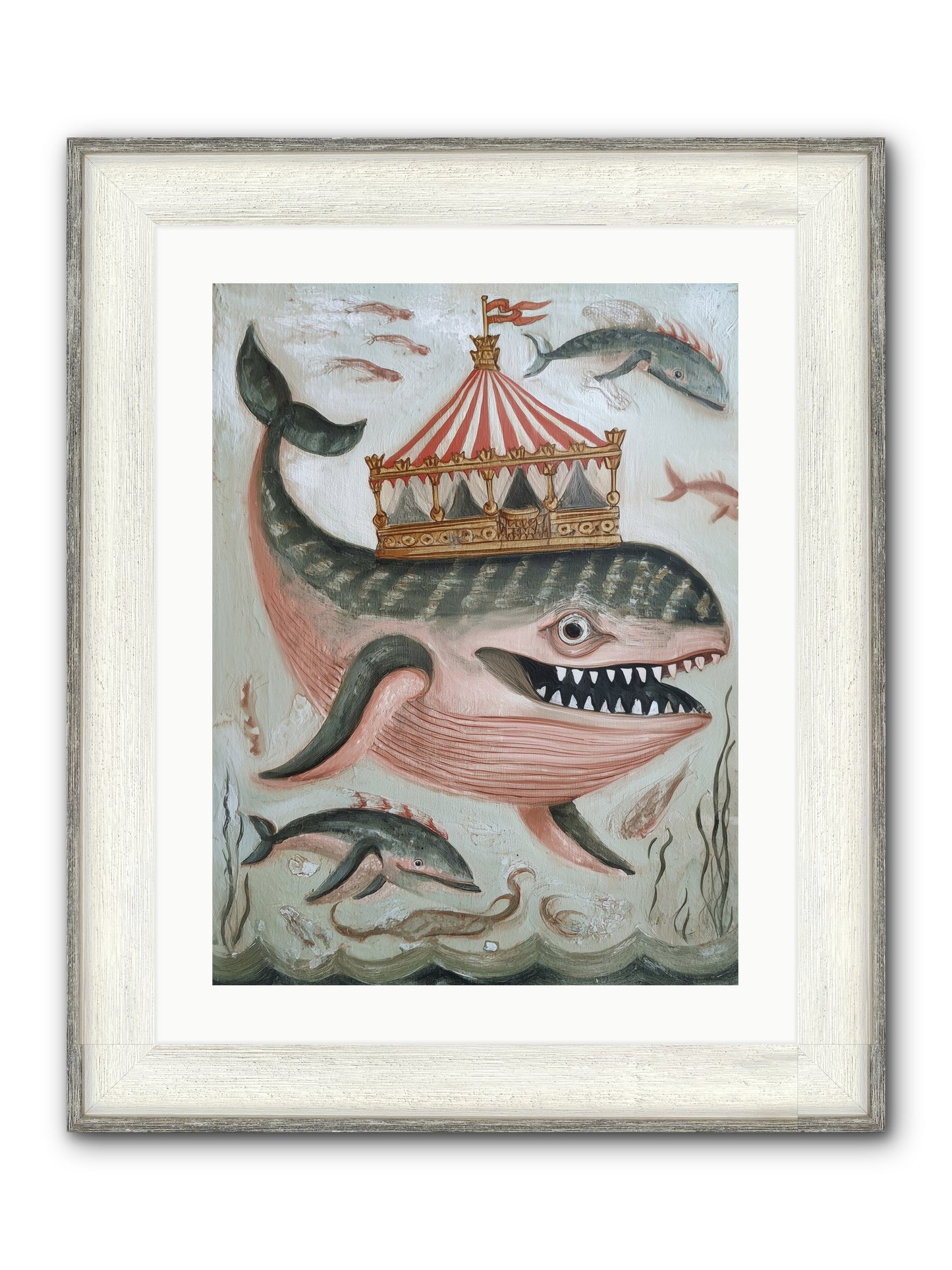Song Of The Deep Framed Print - Driftwood White 18x24