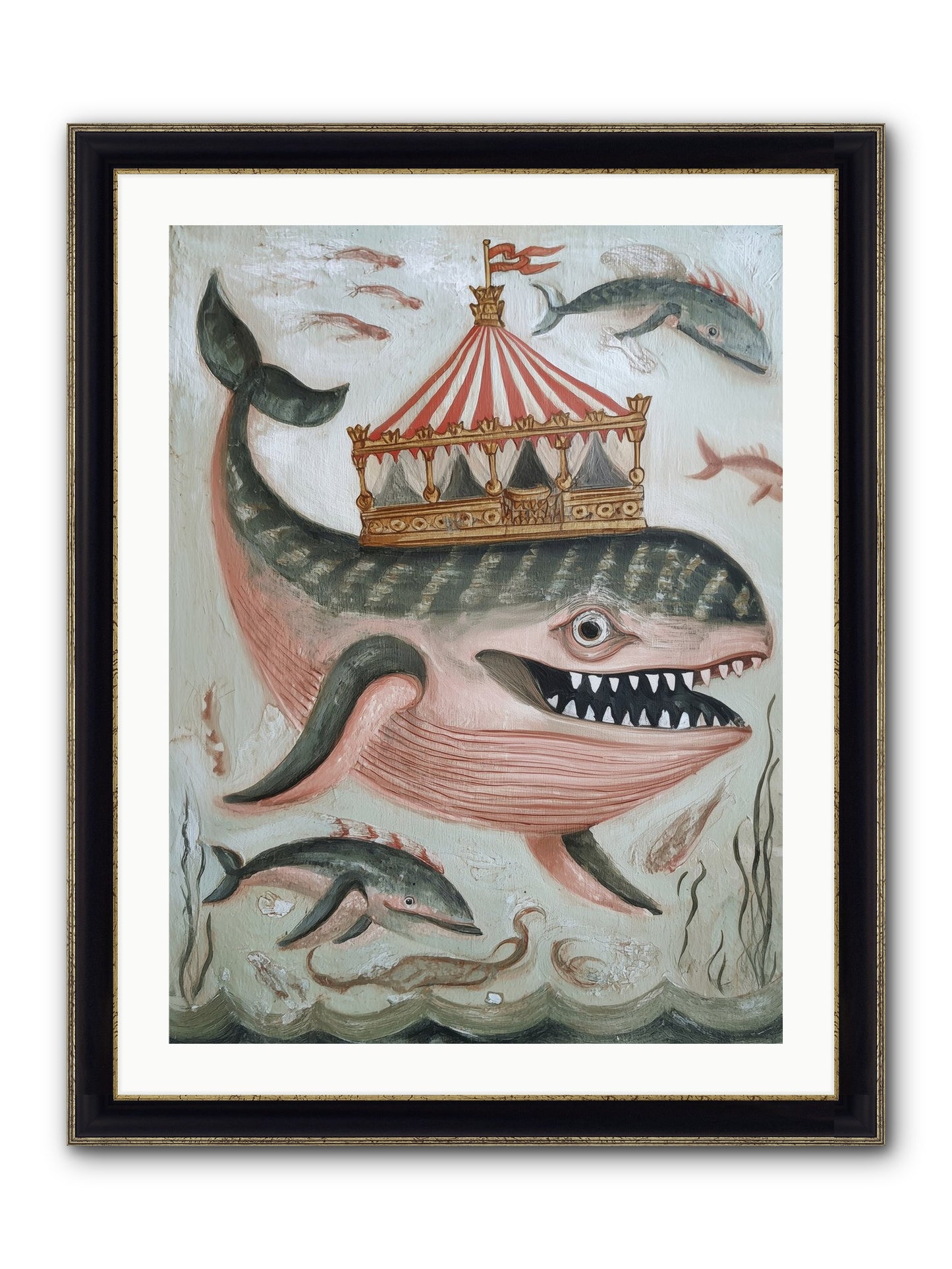 Song Of The Deep Framed Print - Black & Gold 24x32