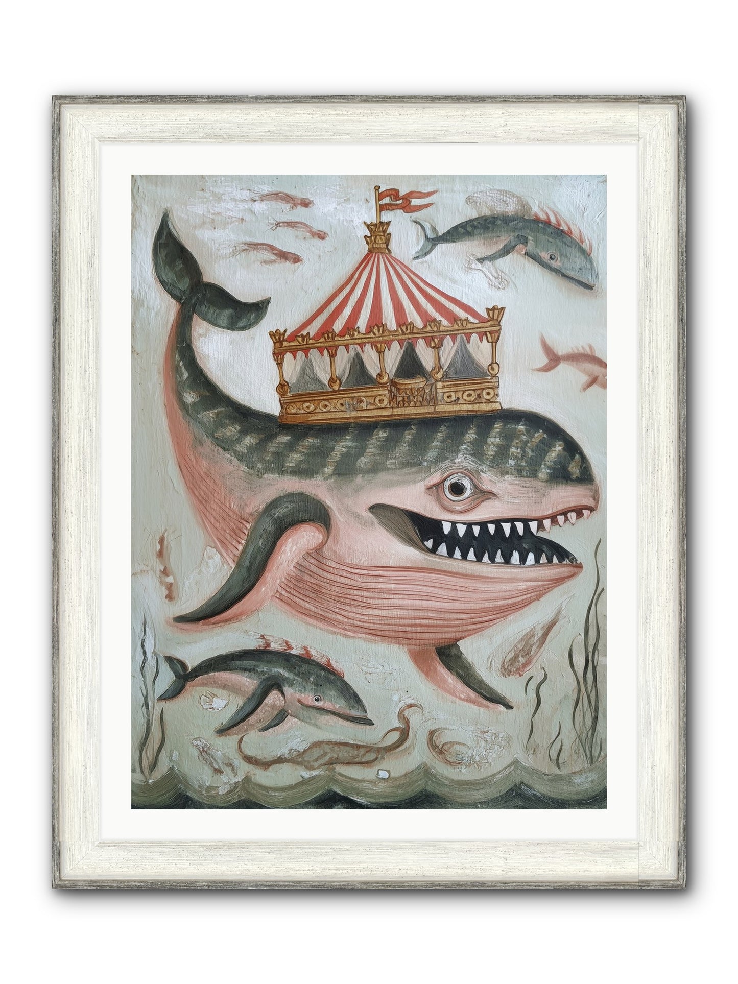 Song Of The Deep Framed Print - Driftwood White 30x40