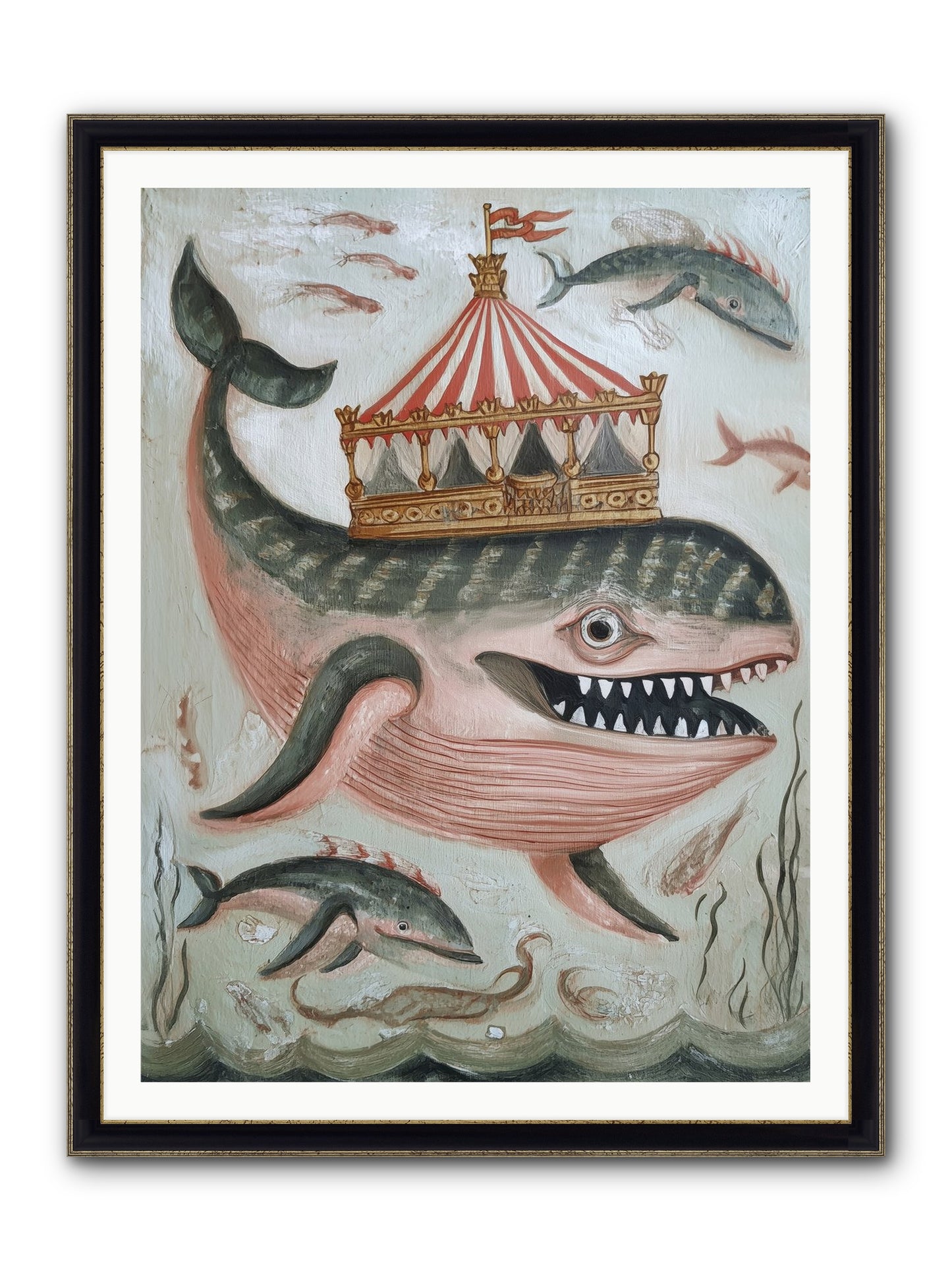 Song Of The Deep Framed Print - Black & Gold 36x48