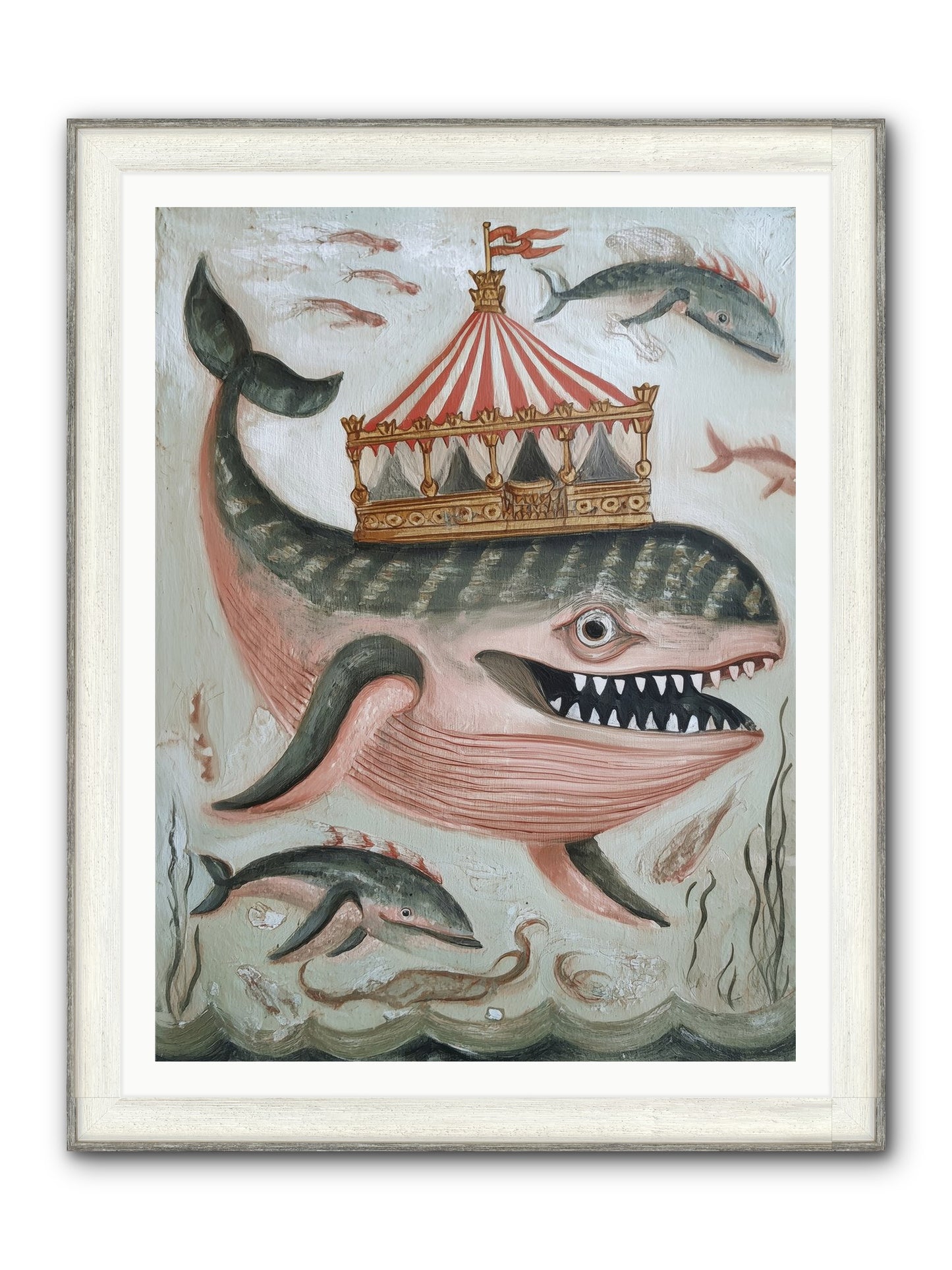 Song Of The Deep Framed Print - Driftwood White 36x48