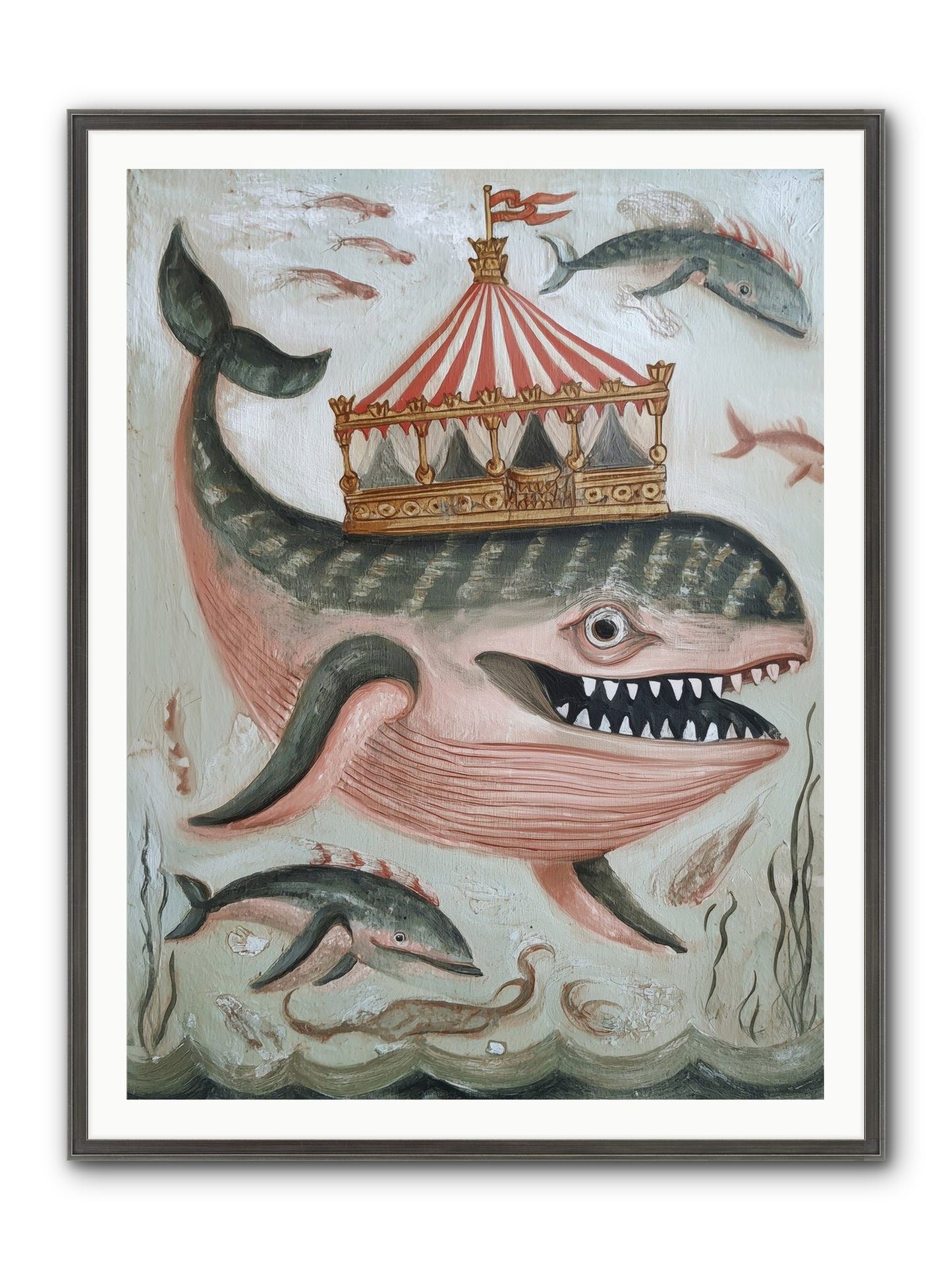 Song Of The Deep Framed Print - Slimwoods Black/Silver 36x48