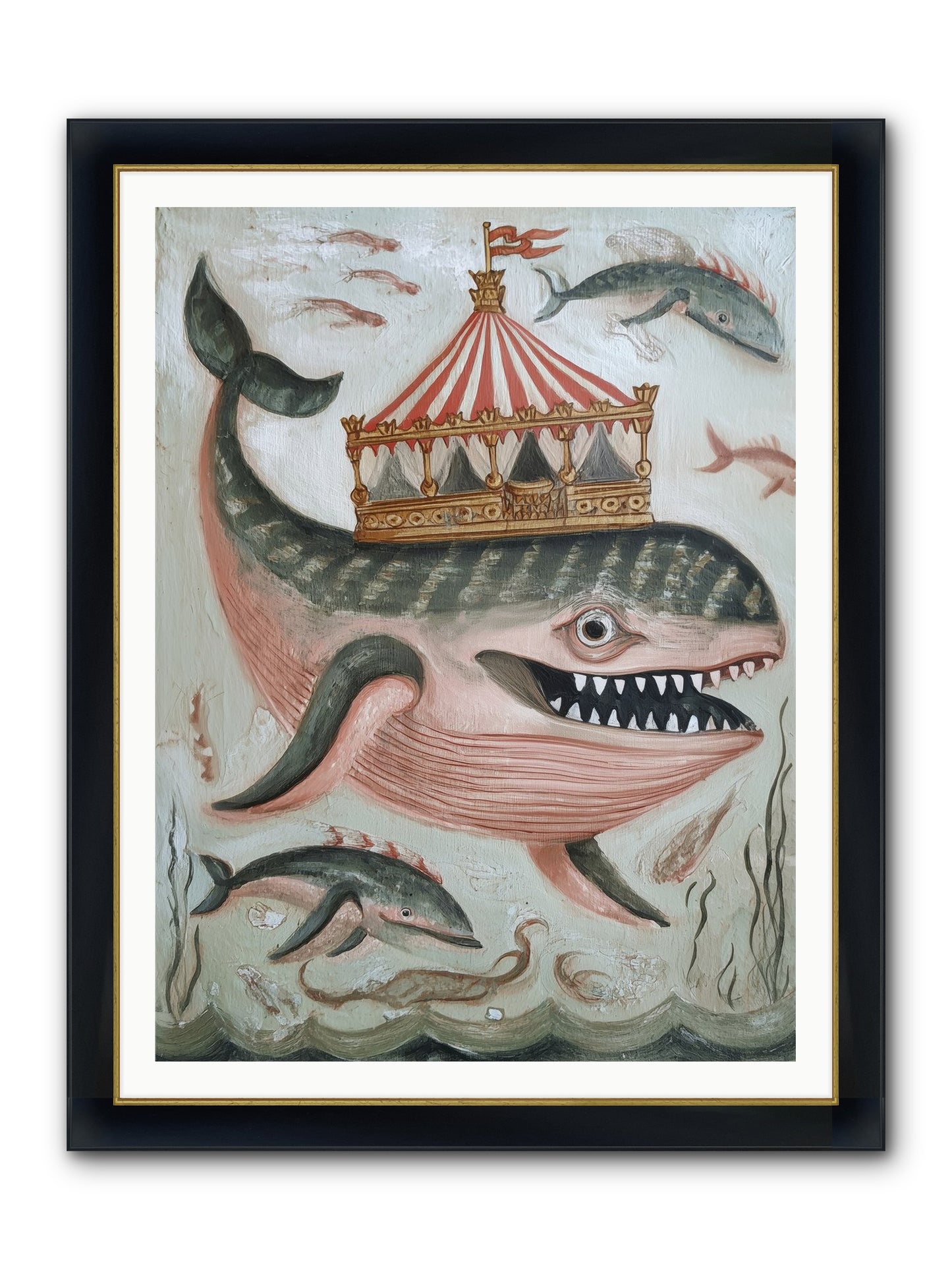 Song Of The Deep Framed Print - Wide Black w/Gold 36x48