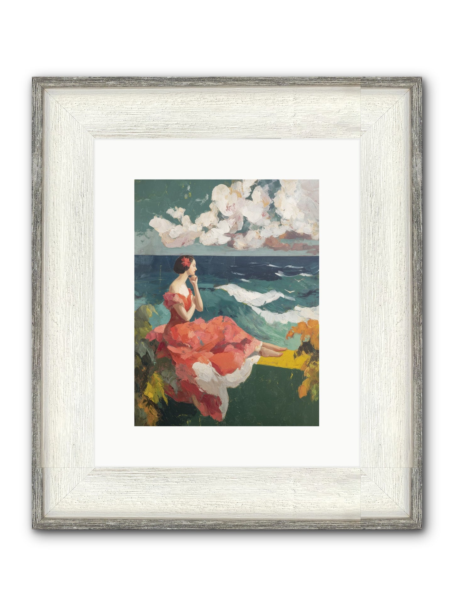 Sorrento Seascapes Framed Print - Driftwood White 9x12