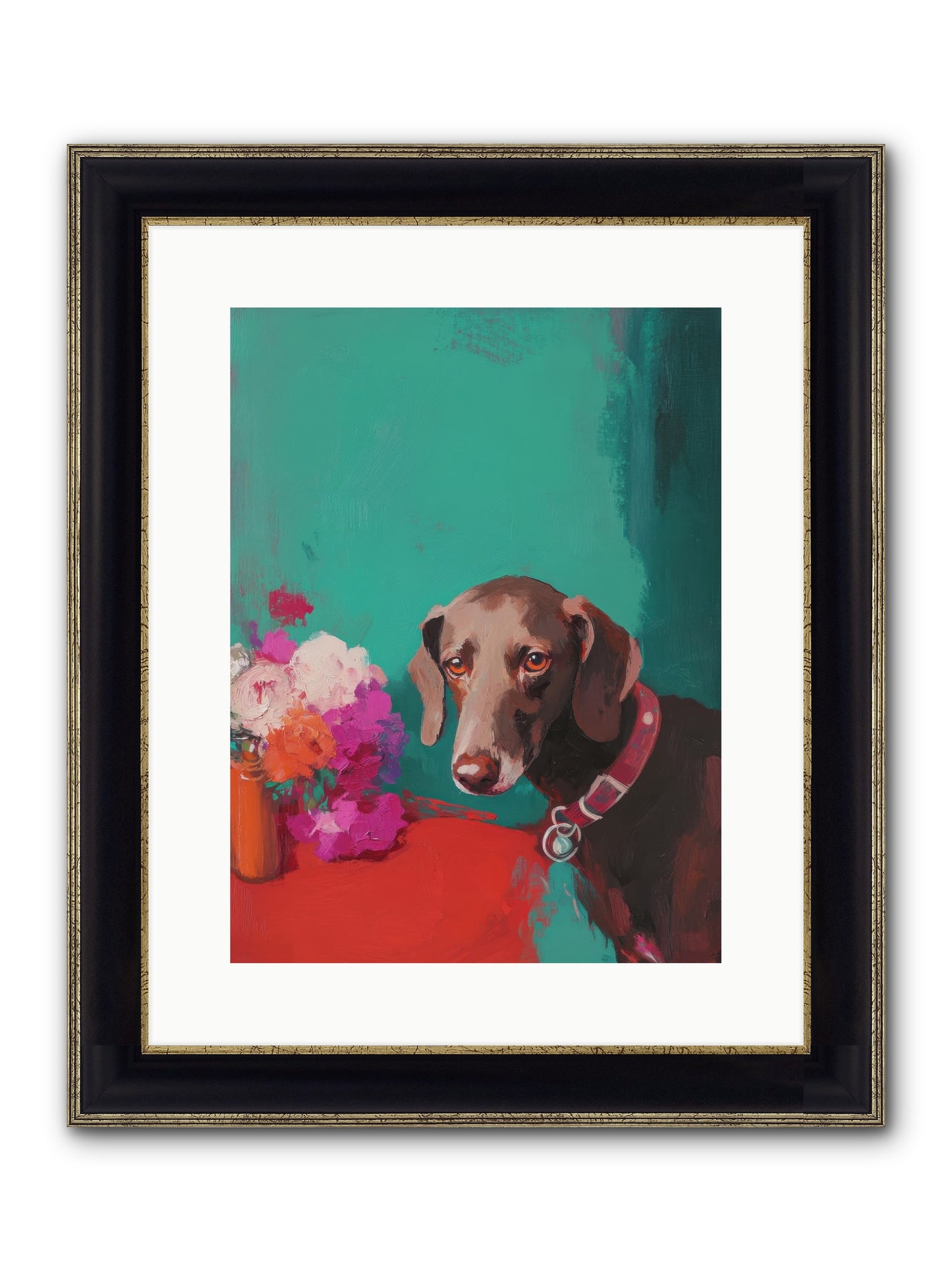 Soul's Mirror Framed Print - Black & Gold 12x16