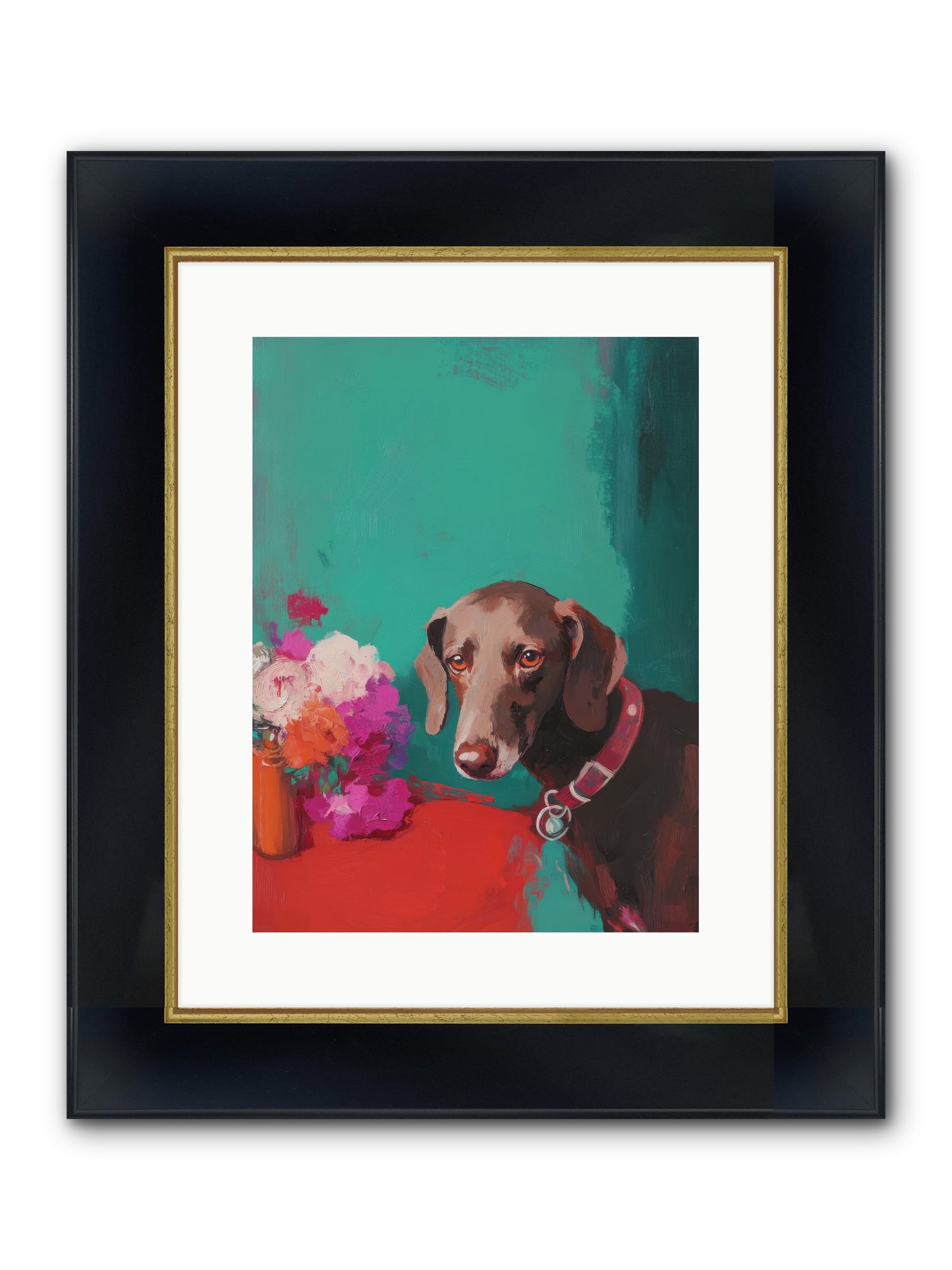 Soul's Mirror Framed Print - Wide Black w/Gold 12x16