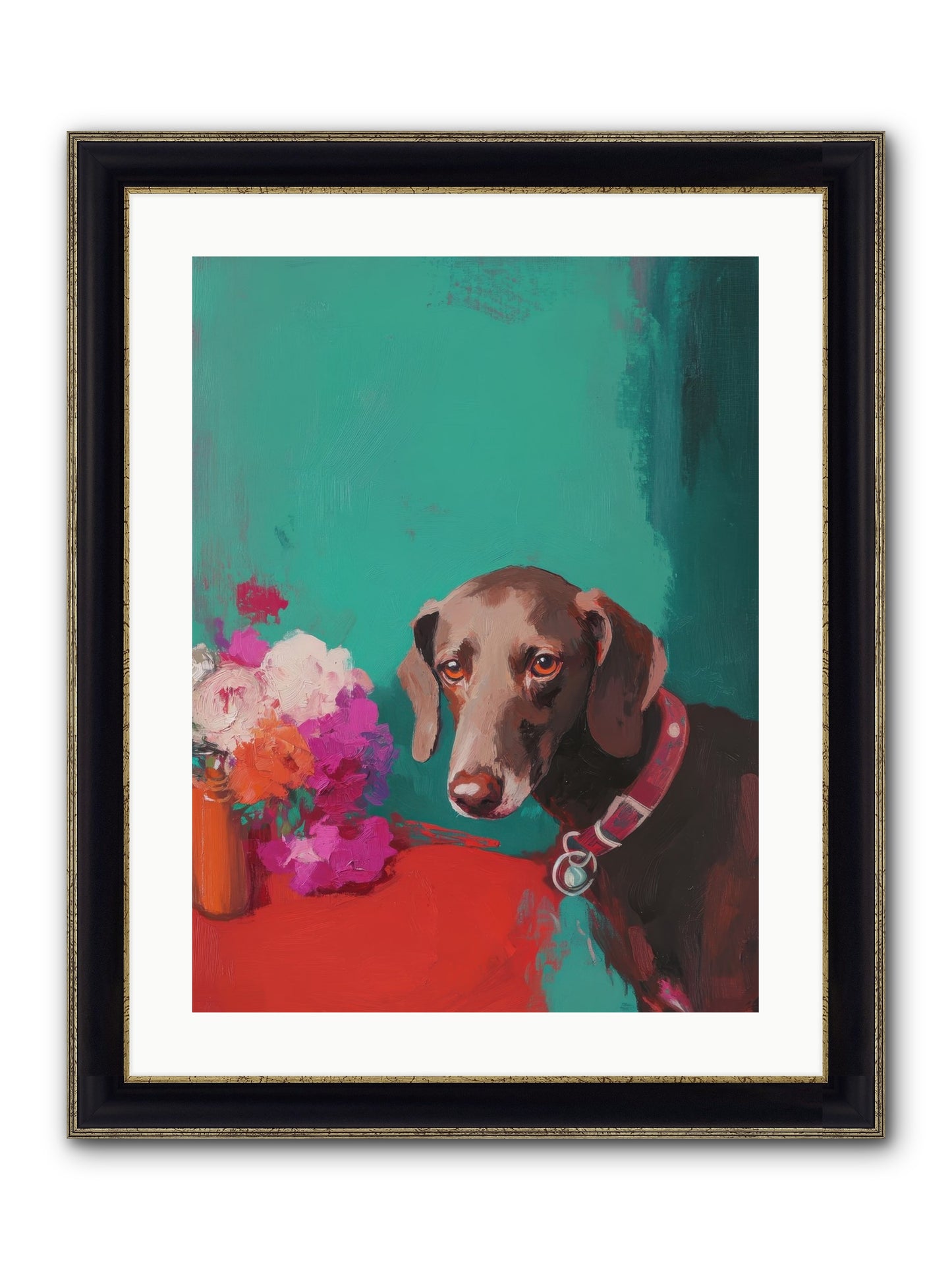 Soul's Mirror Framed Print - Black & Gold 18x24