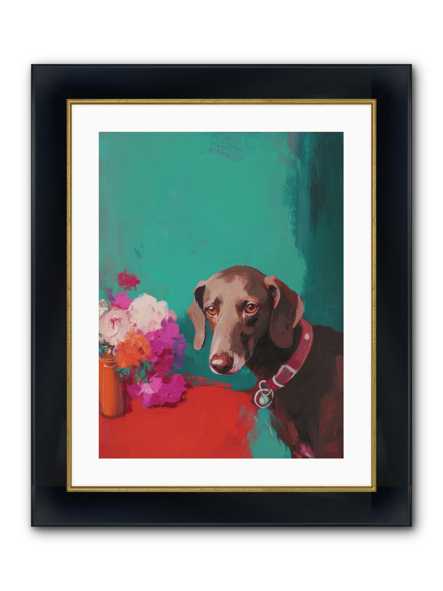 Soul's Mirror Framed Print - Wide Black w/Gold 18x24