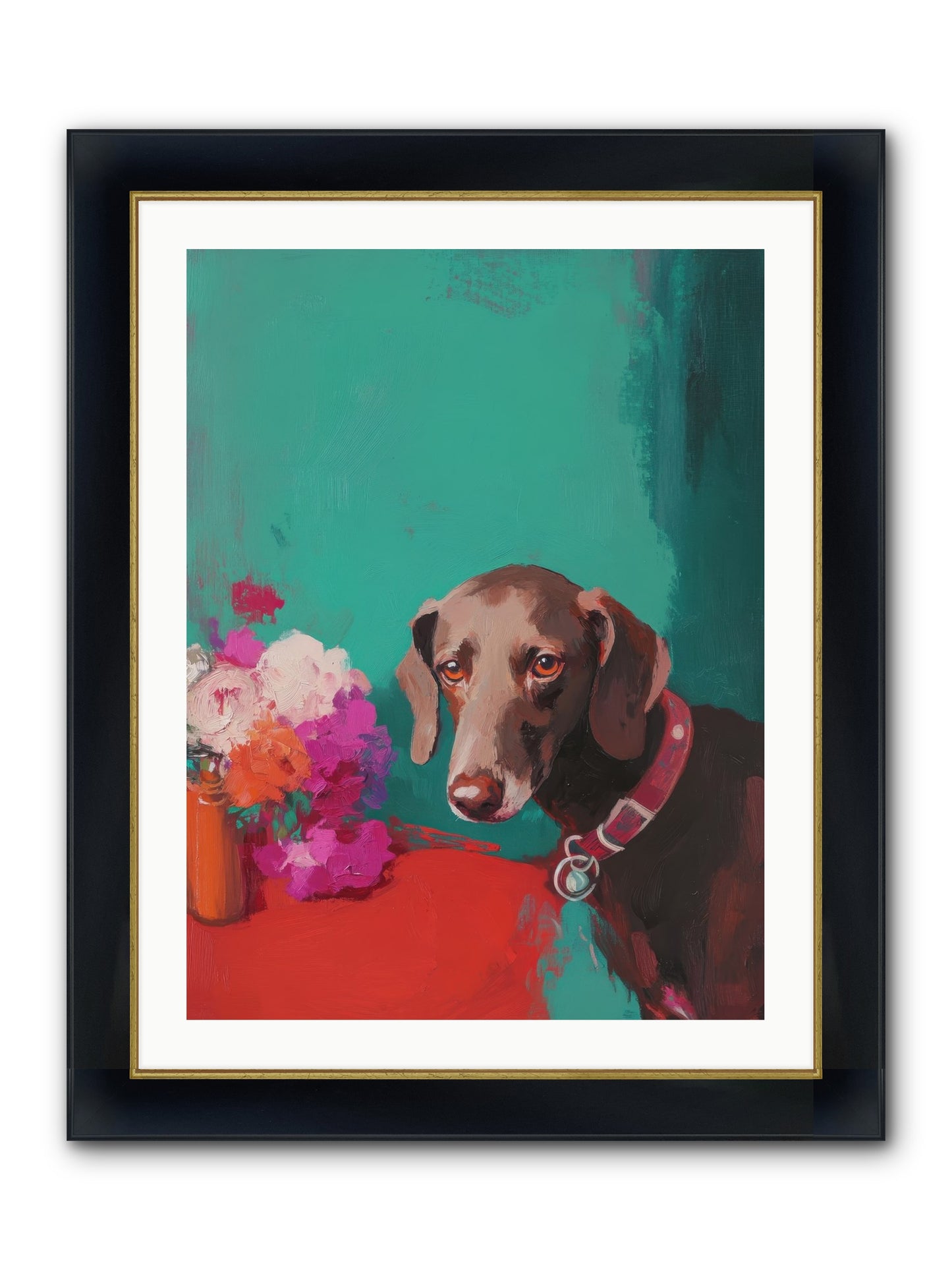 Soul's Mirror Framed Print - Wide Black w/Gold 24x32